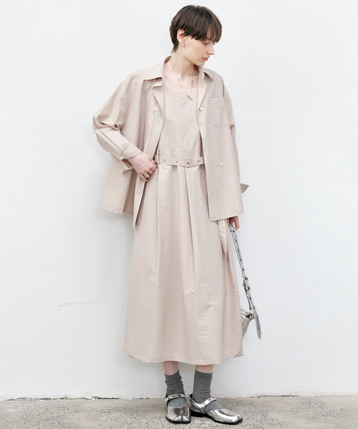 Square Neck Belted Flare Dress