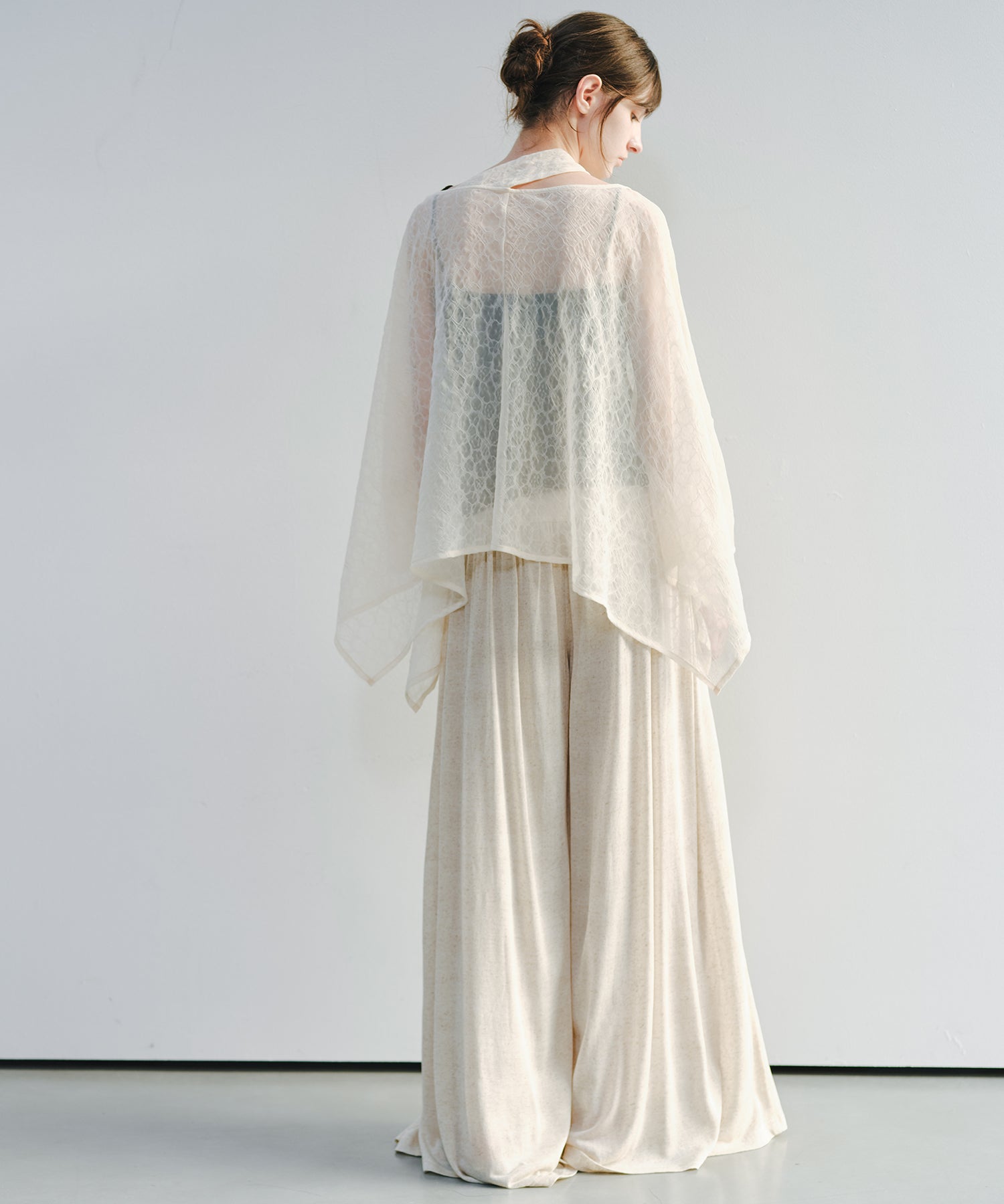 「7月中旬～下旬出荷」Linen Blend Gathered Wide Pants