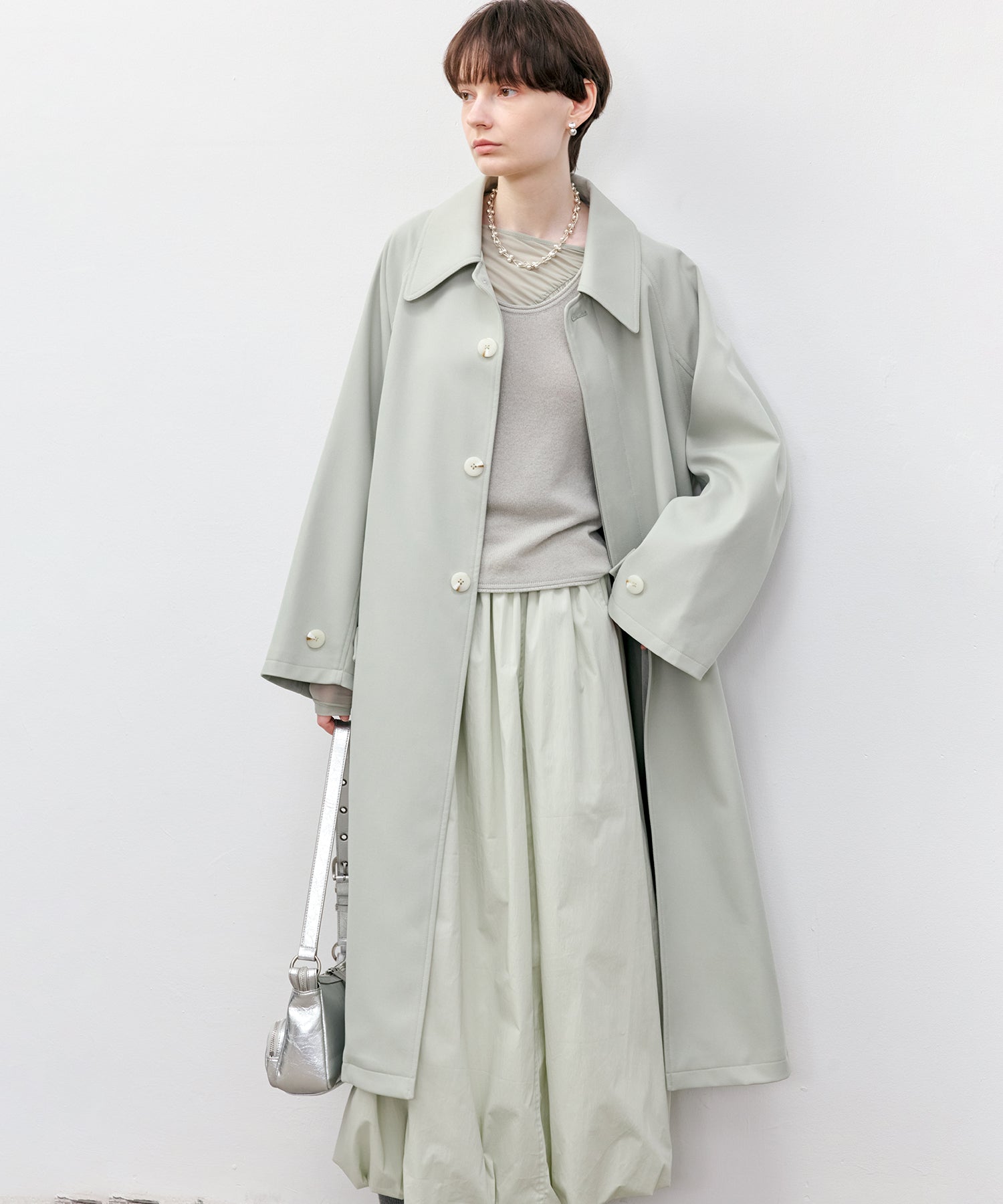 Oversized Raglan Sleeve Long Coat with Belt