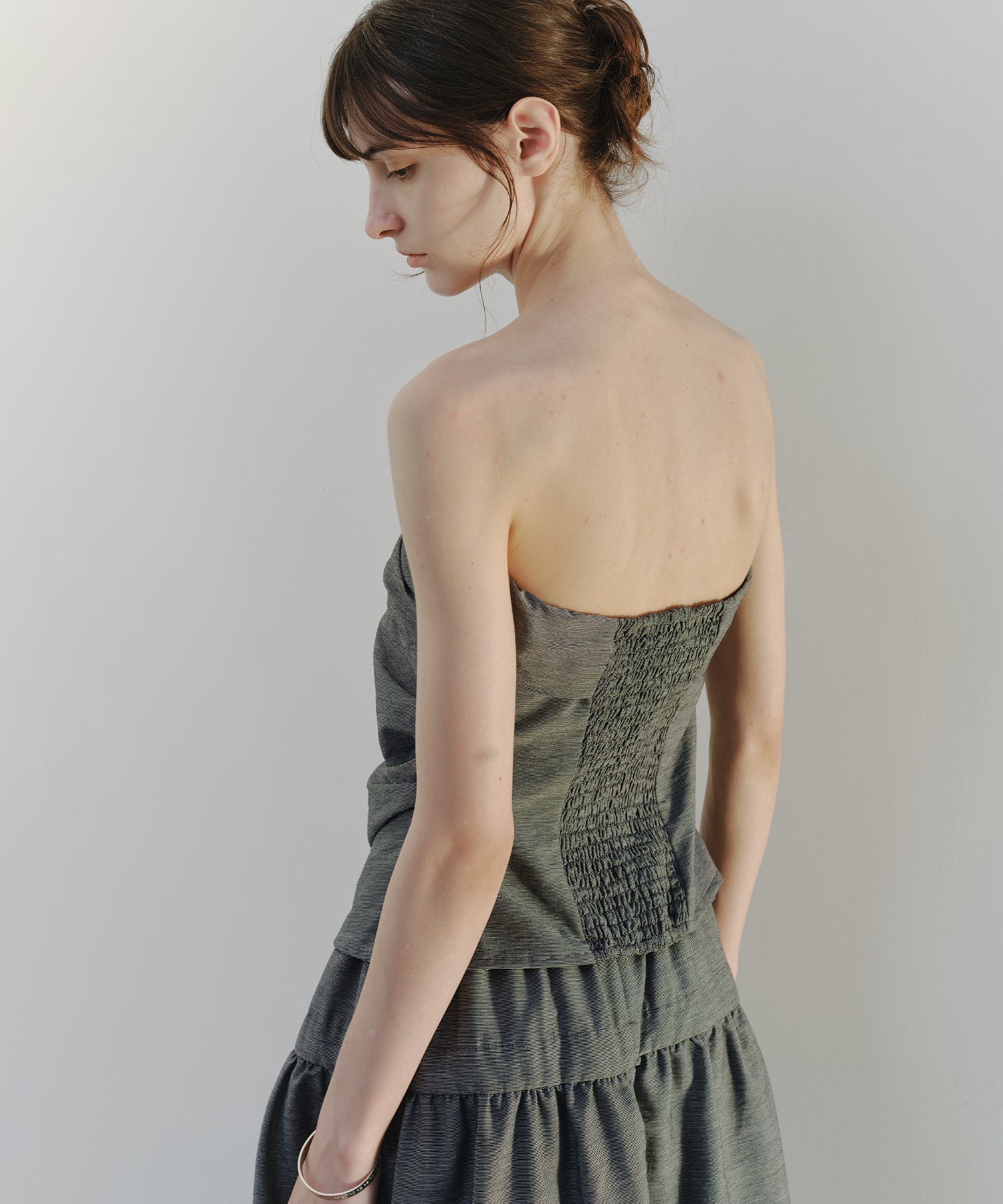 「7月上旬～中旬出荷」Shirred Bandeau Top