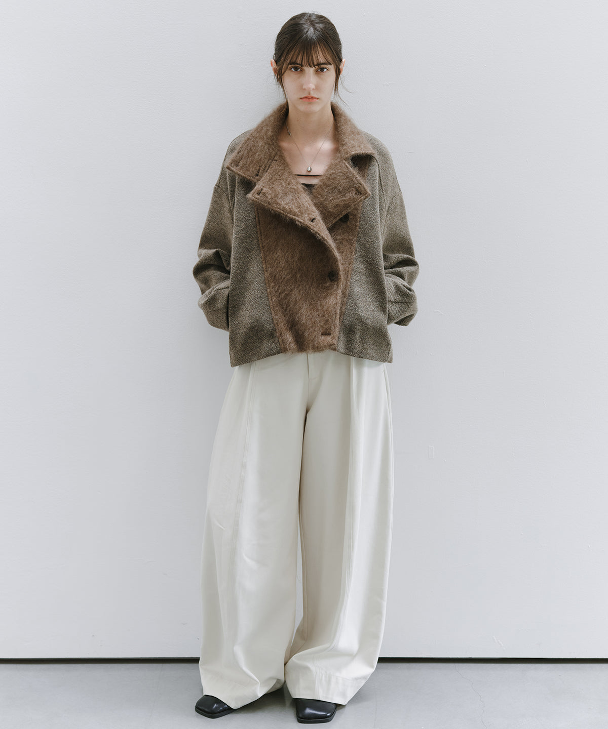 「10月下旬出荷予定」Back Elastic Wide Straight Pants