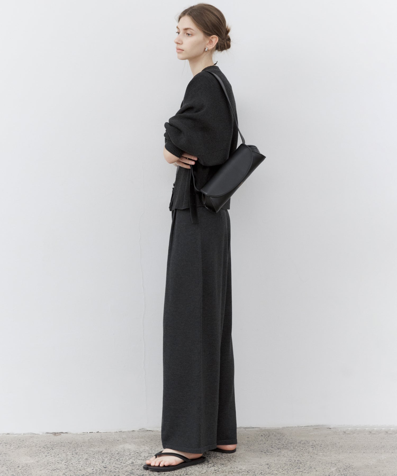 Drawstring Knit Wide Pants