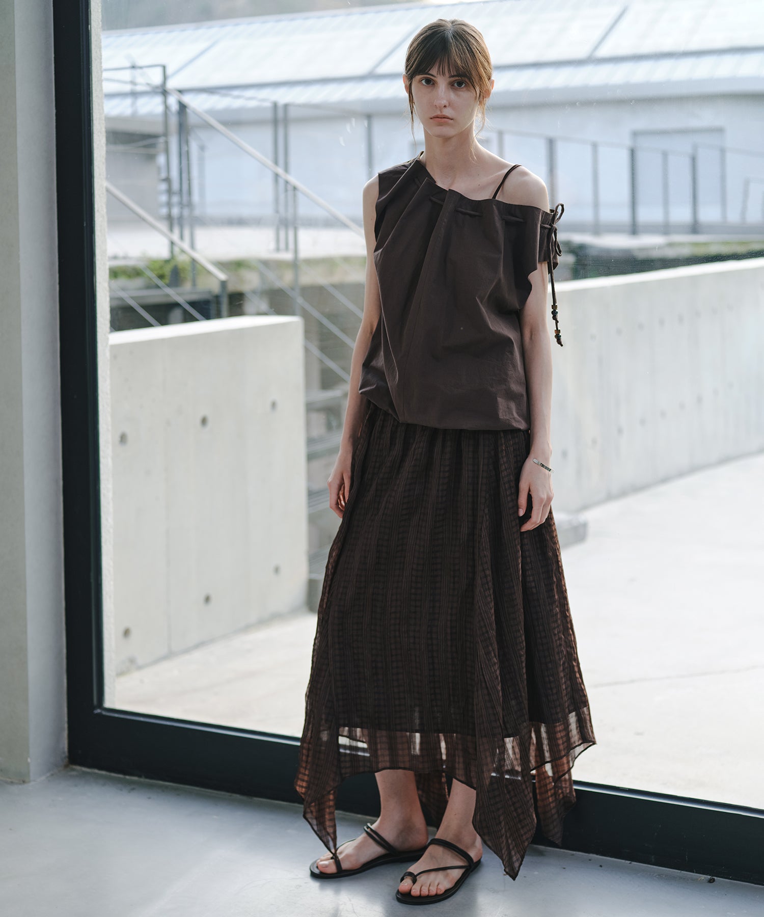 「7月上旬～中旬出荷」Drawstring Off-Shoulder Balloon Top