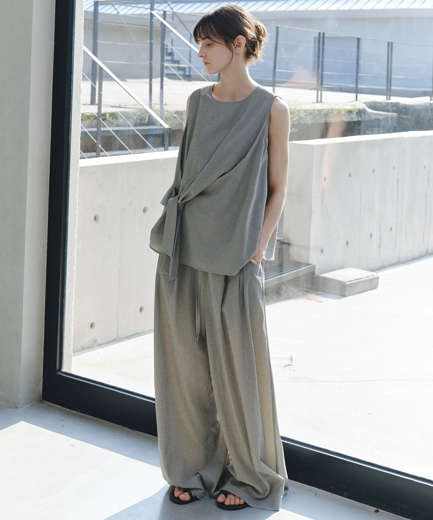 「7月上旬～中旬出荷」Textured Wide Easy Pants