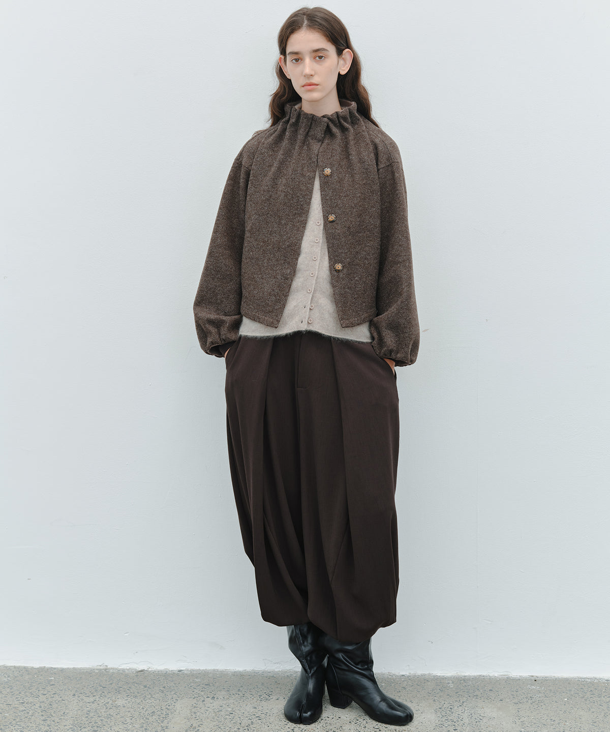 「10月下旬出荷予定」Wool-Like Balloon Flare Skirt
