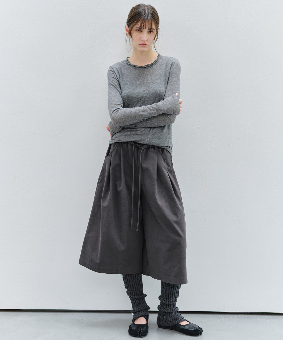 Button Detail Ribbed Knit Leg Warmers