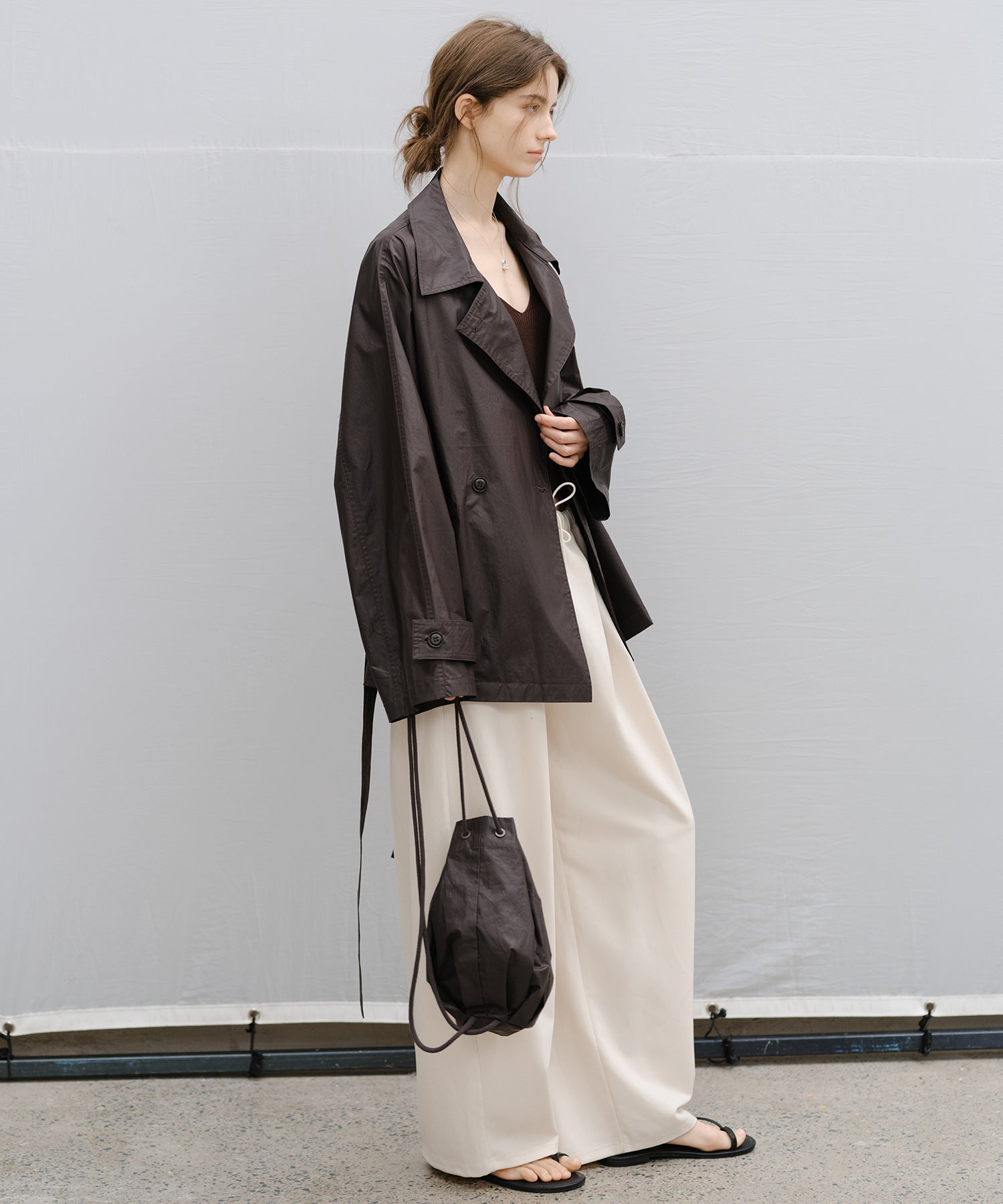 "Shipping from late February to early March" Drawstring Gathered Mini Shoulder Bag