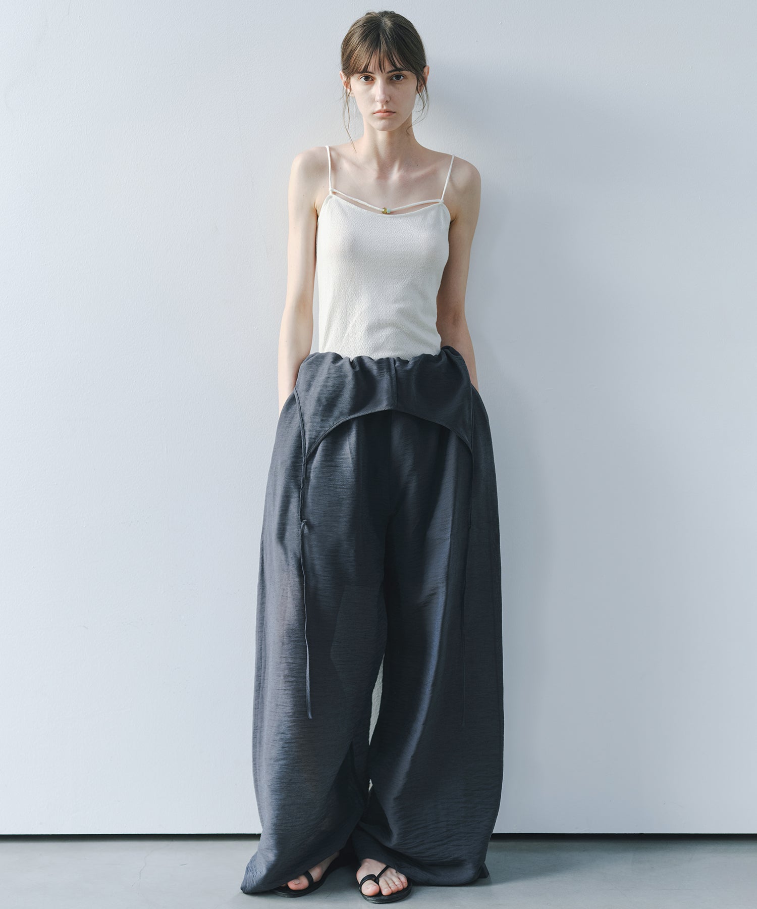 「8月中旬～下旬出荷」Wool Silk Beaded Strap Camisole