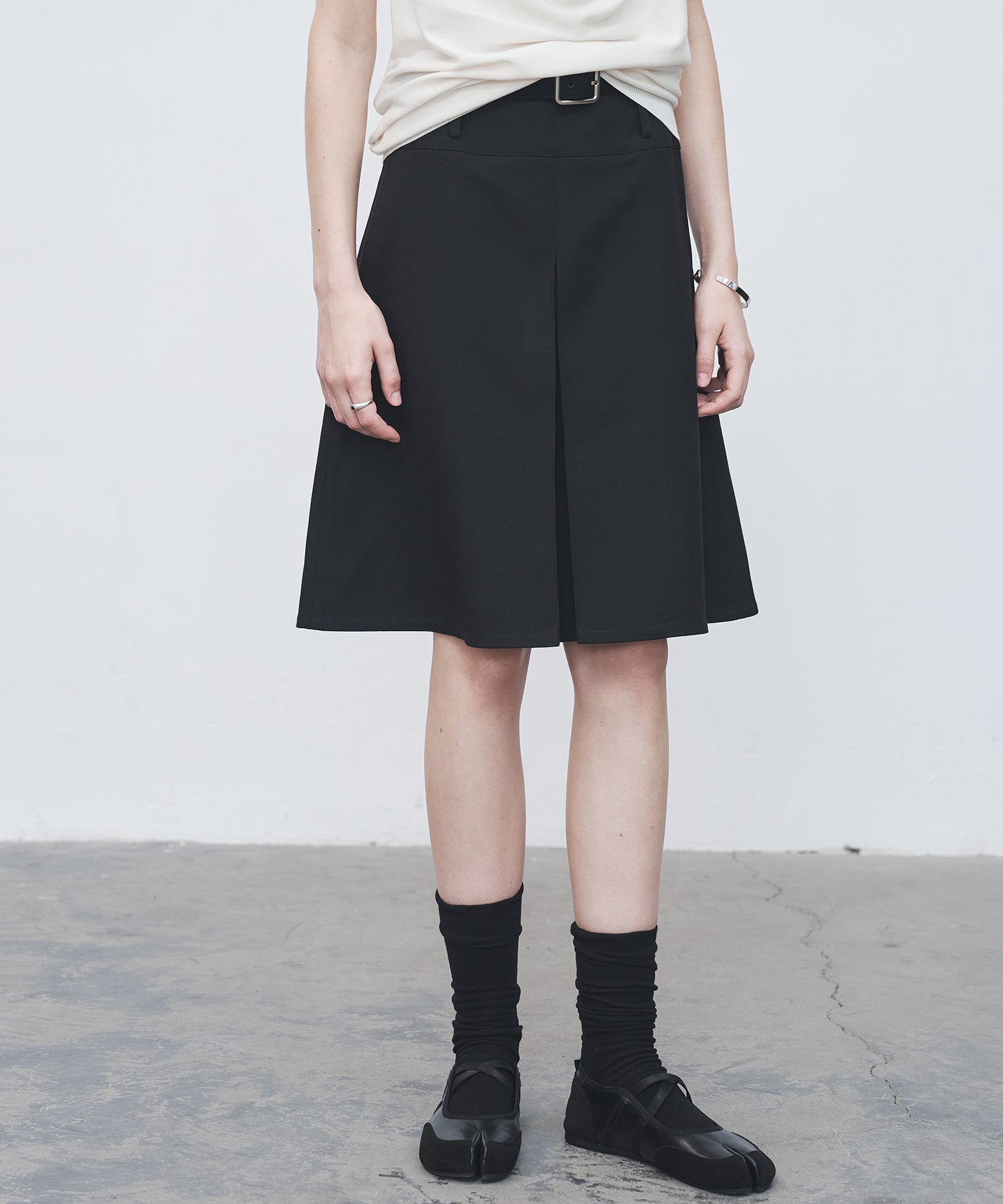 2-Way Tuck Pleated Midi Skirt