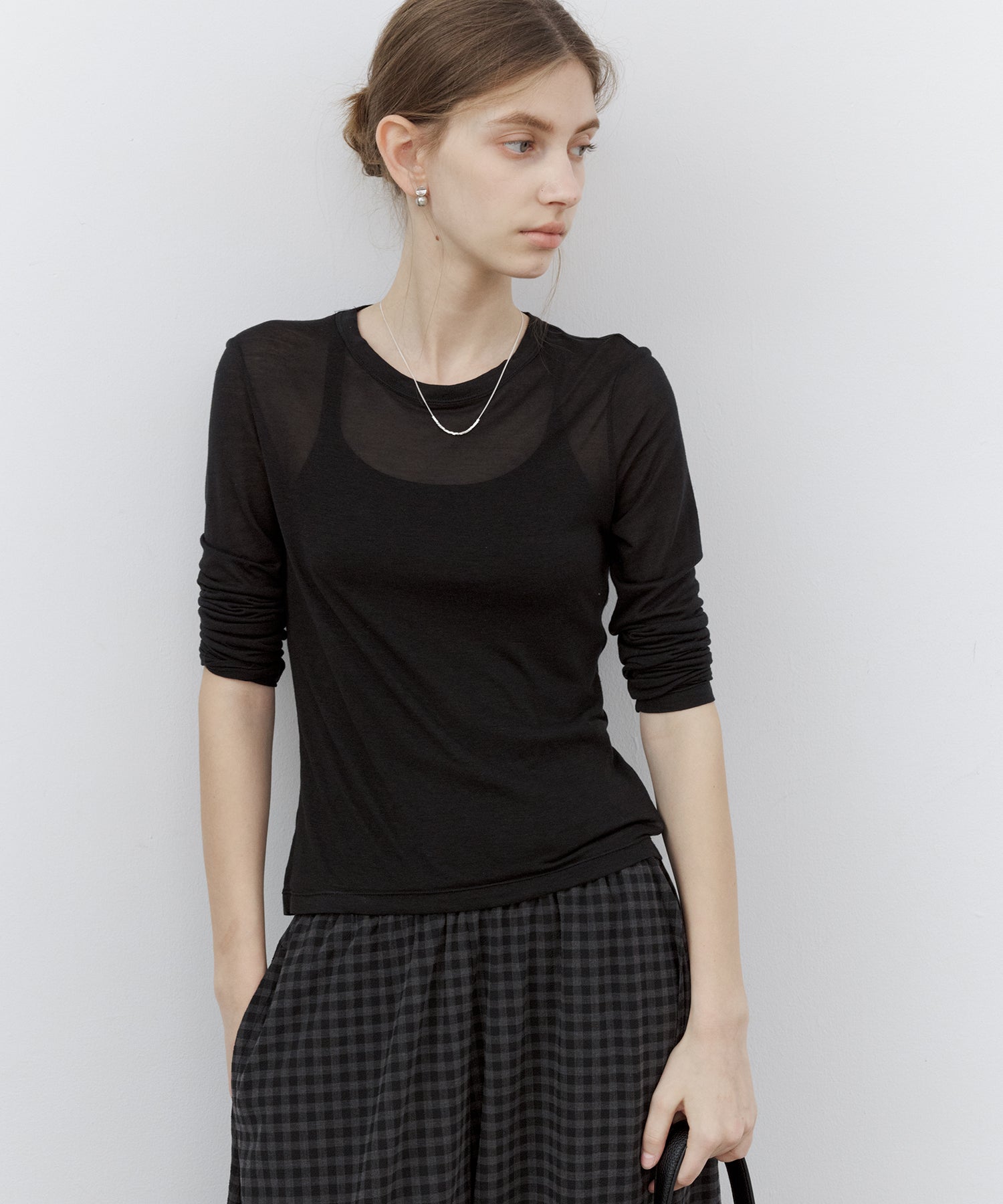 Sheer Fitted Long Sleeve Top