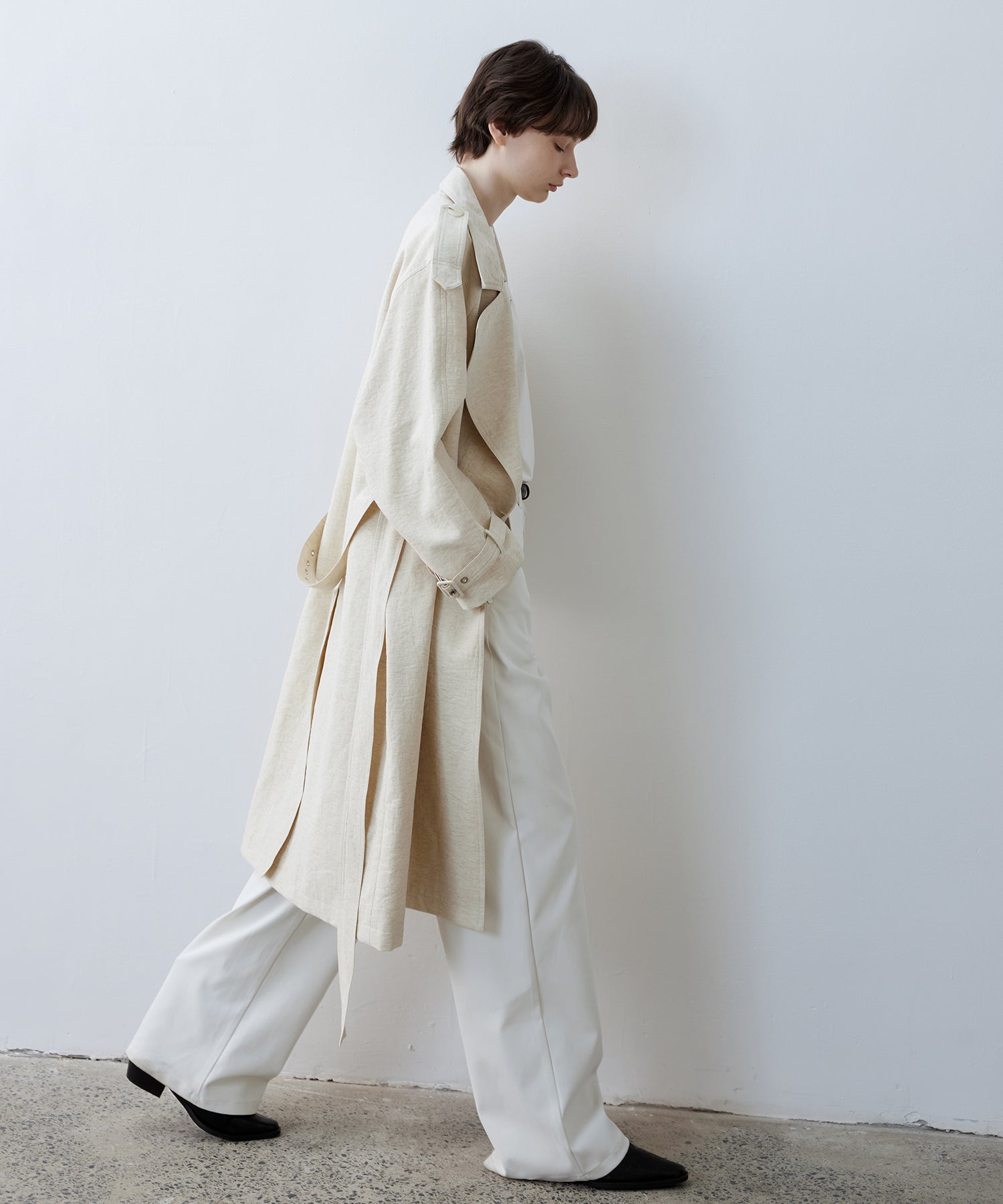 Double-Breasted Epaulette Trench Coat