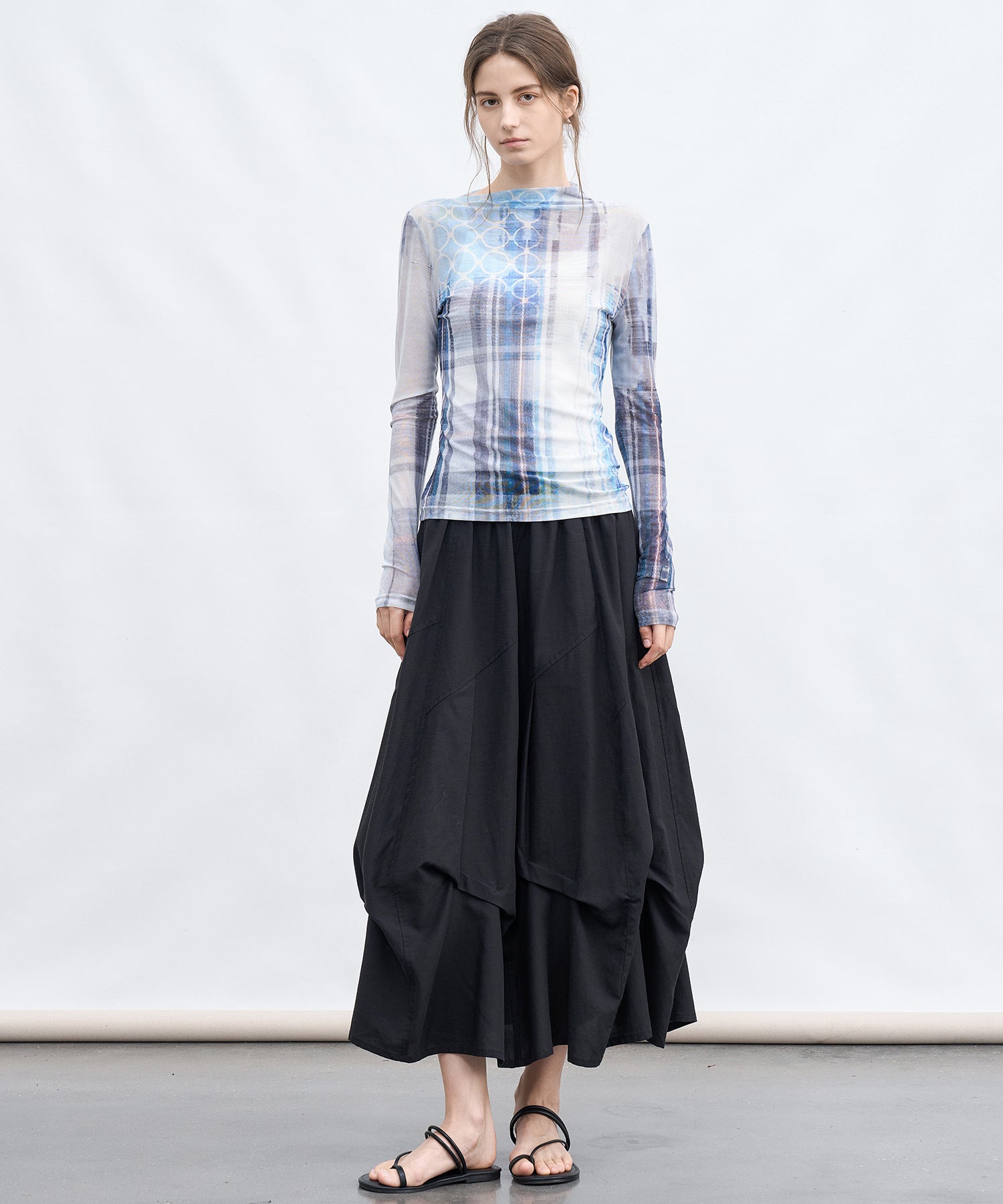 Art Print Sheer Top
