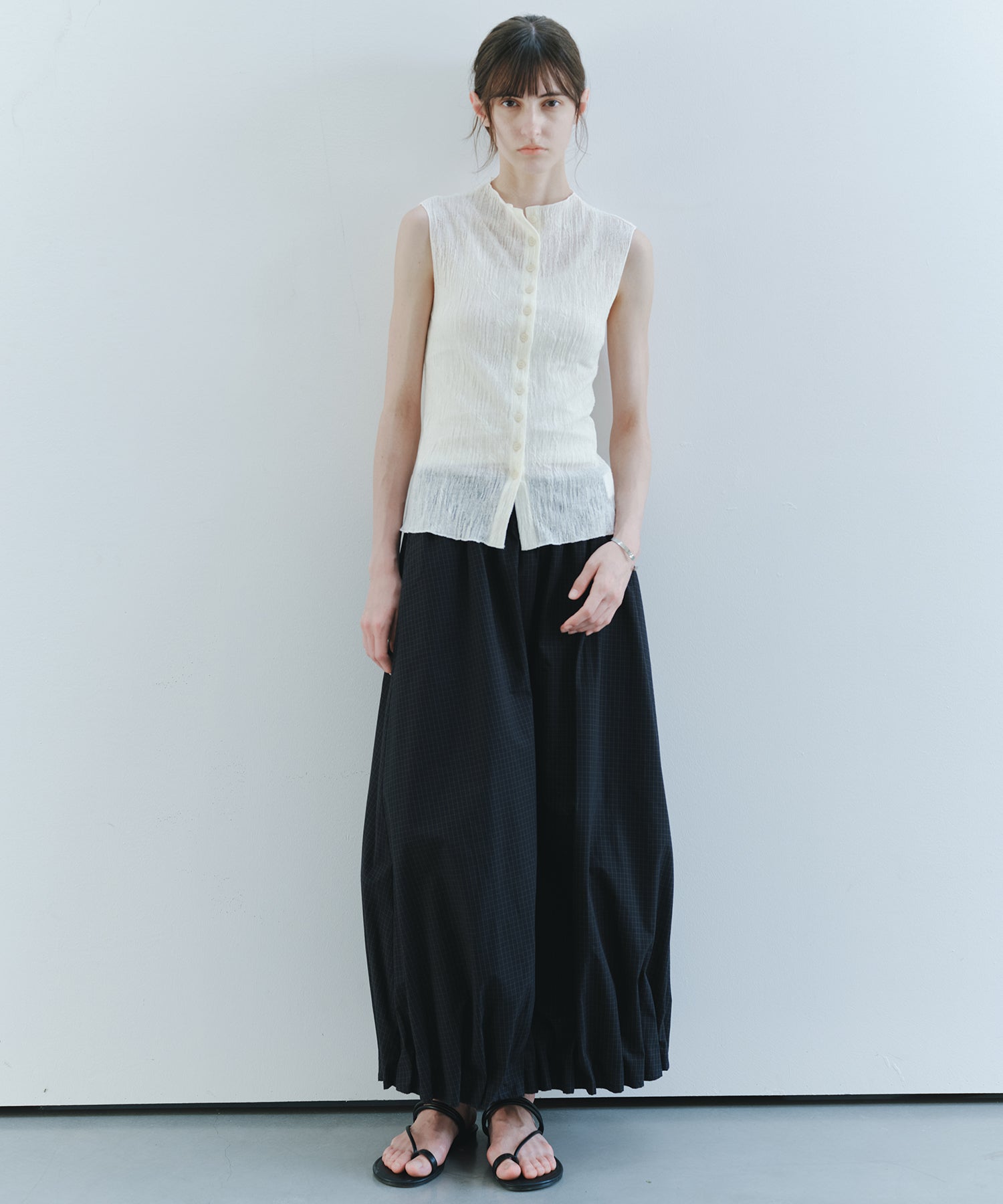 「7月上旬～中旬出荷」Tucked Balloon Hem Maxi Skirt