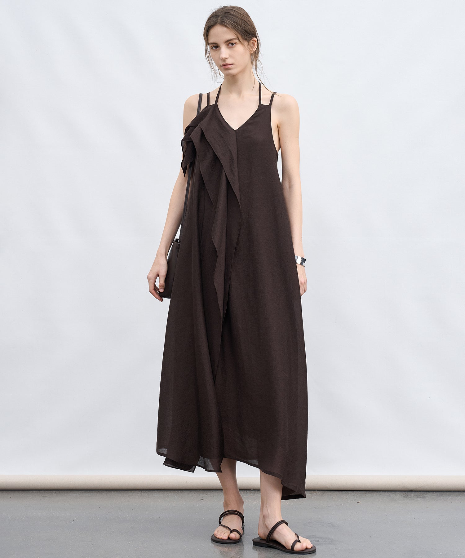 「6月上旬～中旬出荷」Asymmetrical Layered Cami Dress