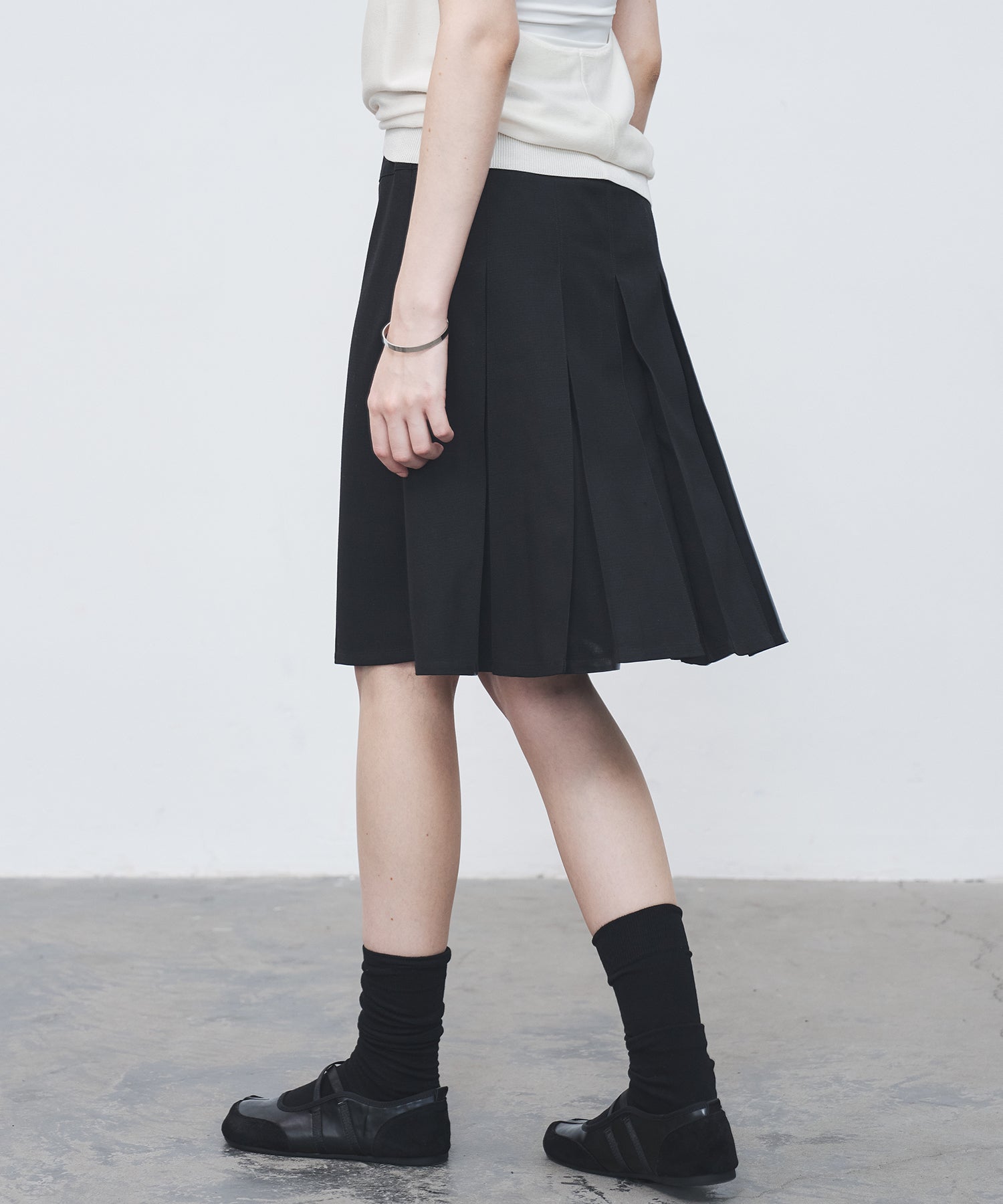 2-Way Tuck Pleated Midi Skirt