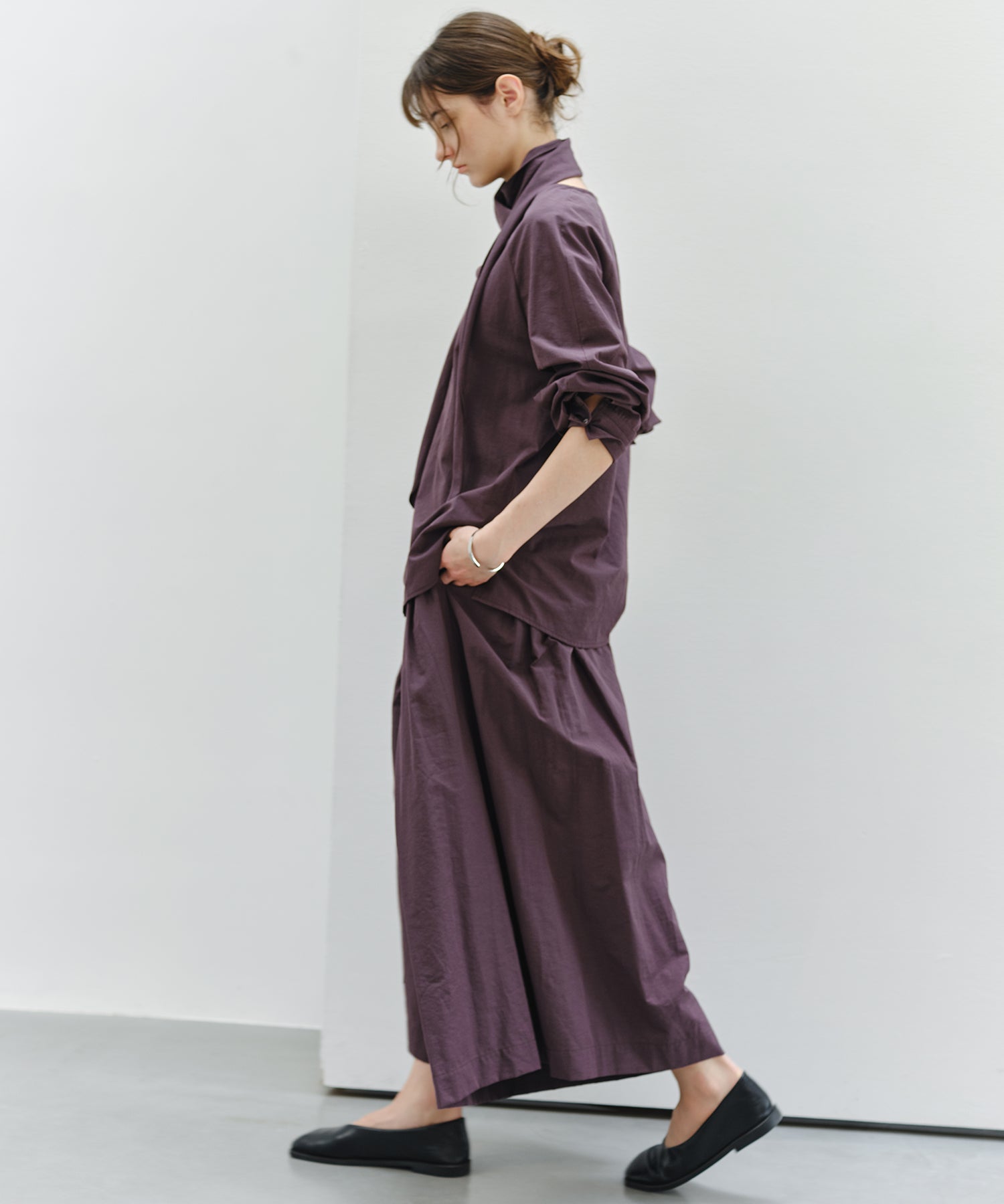 「9月下旬出荷予定」Matte Tuck Wide Skants