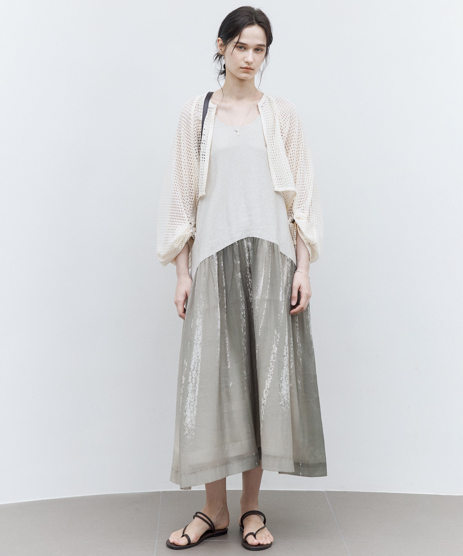 Art Print Sheer Docking Dress