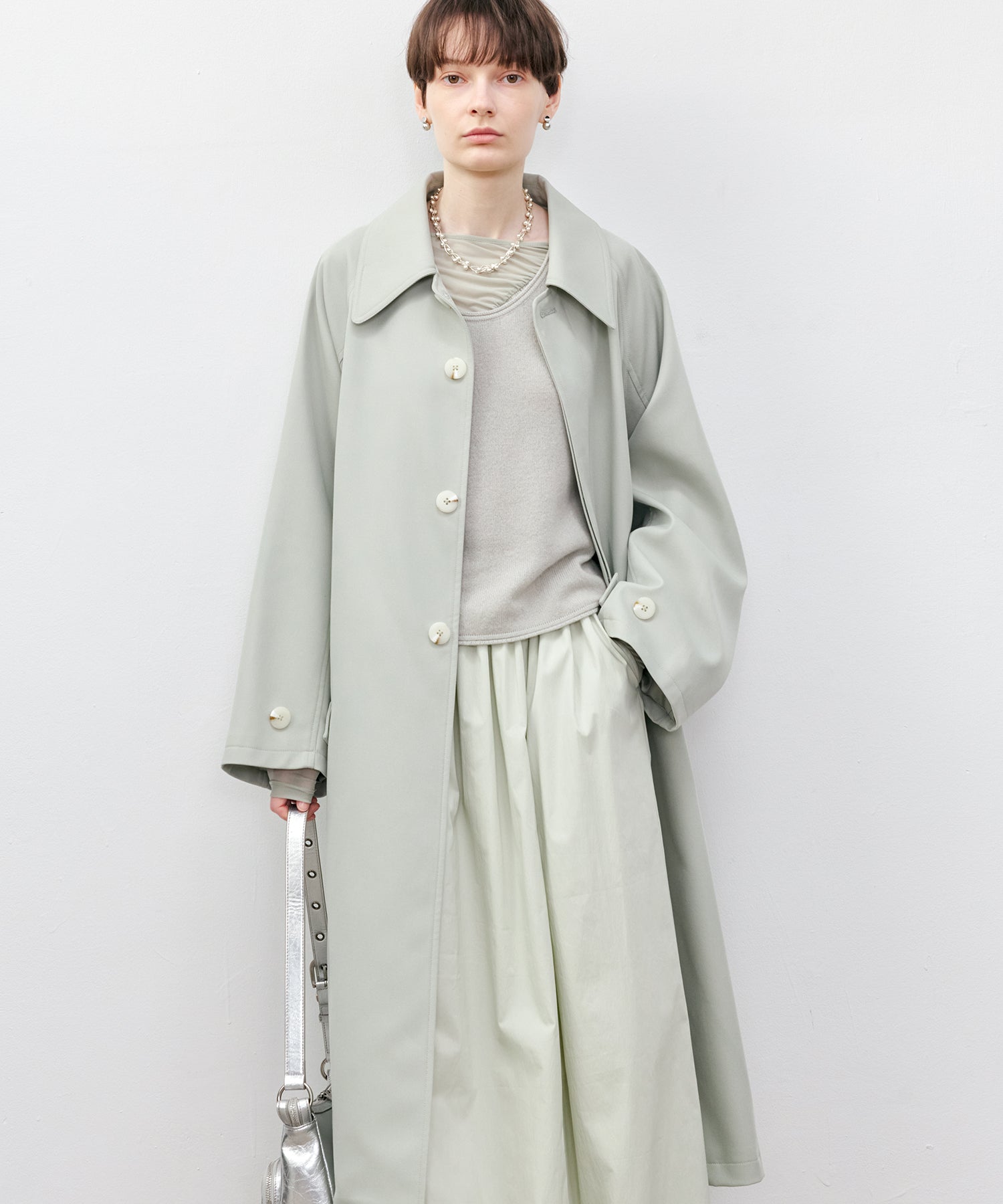Oversized Raglan Sleeve Long Coat with Belt