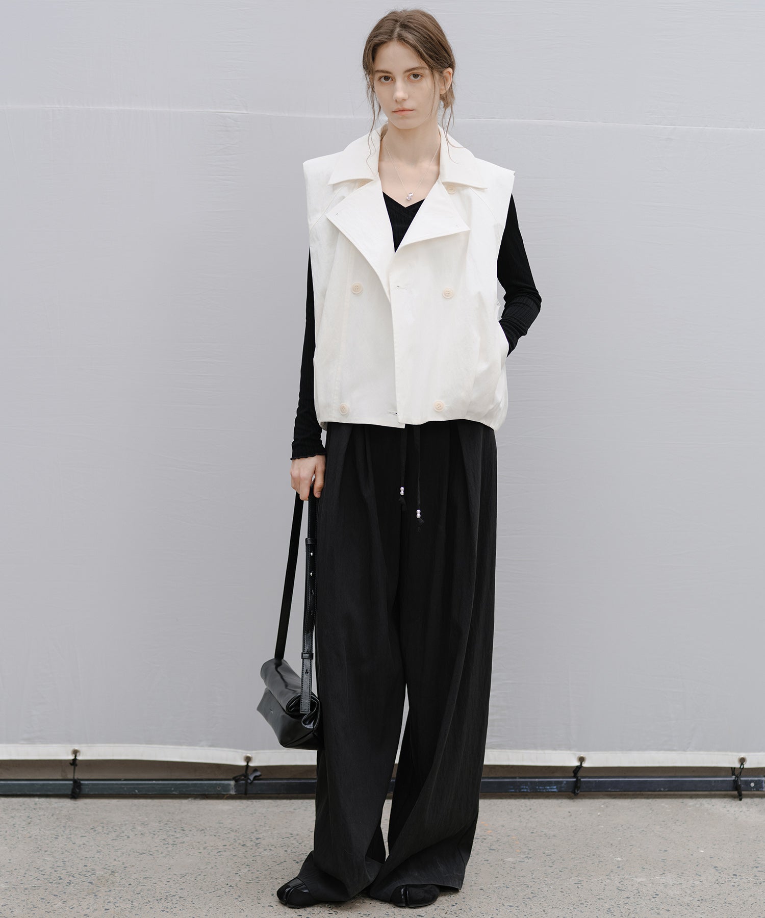 "Shipping from late February to early March" Wrap Neck Asymmetric Hem Top