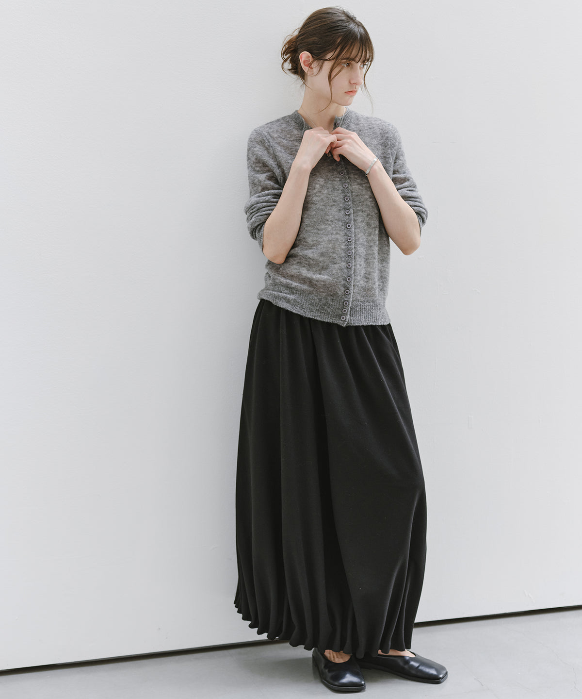 「10月下旬出荷予定」Wool-Like Balloon Flare Skirt