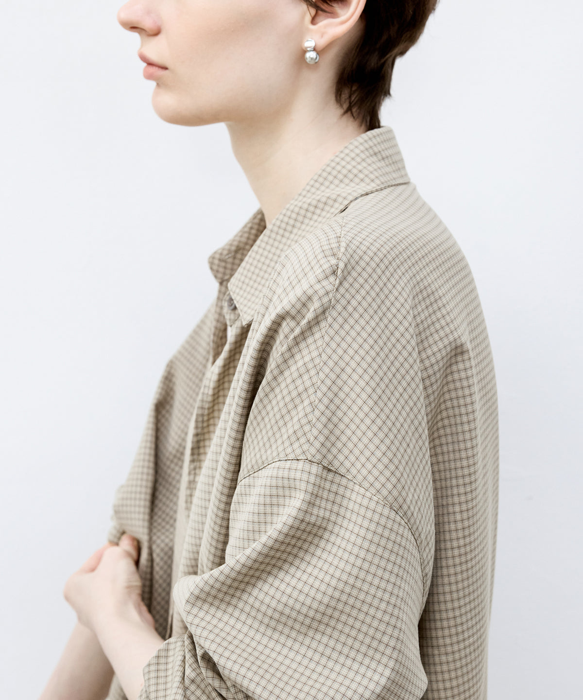 Wrap-Front Waist Tie Design Shirt