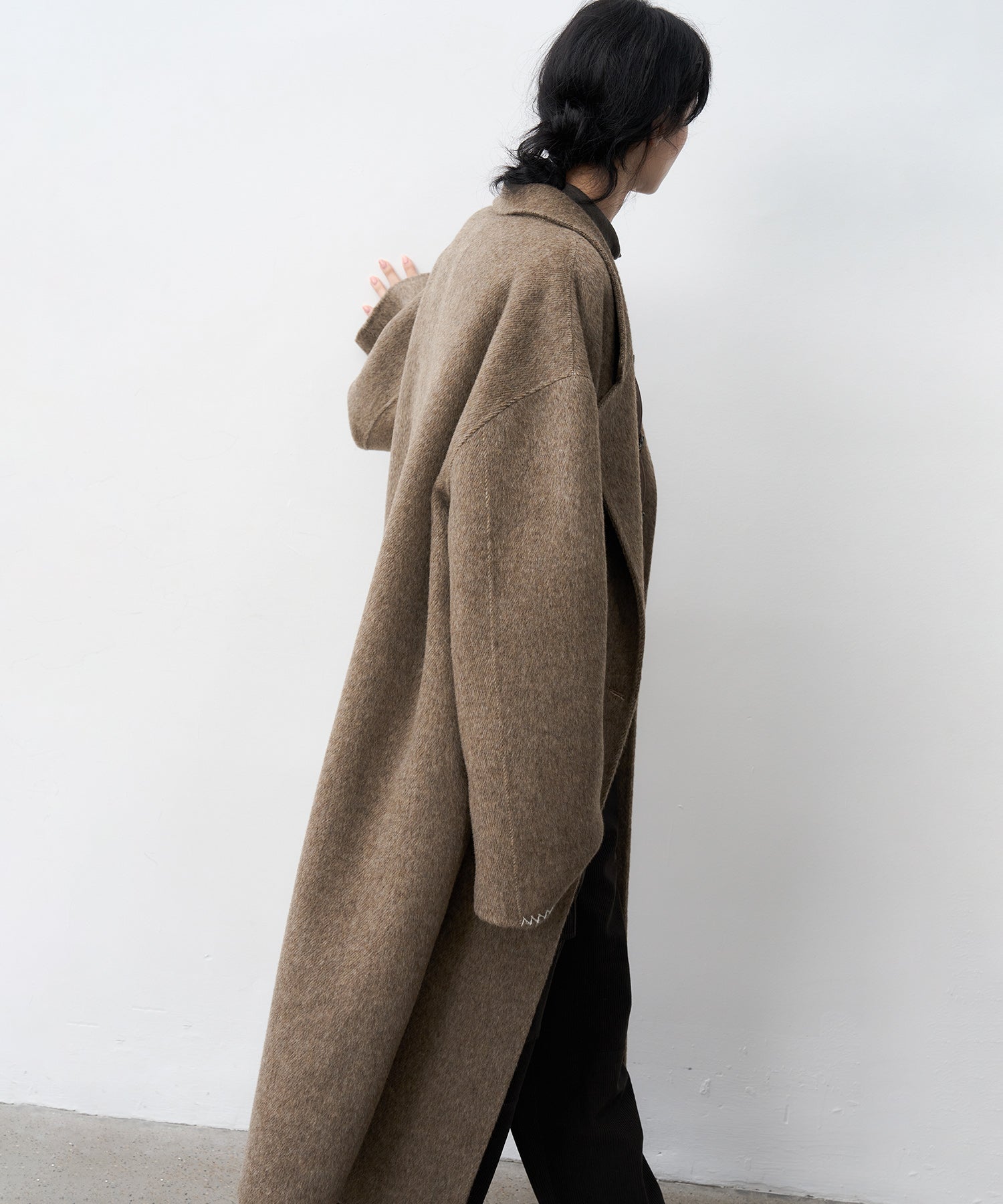 100% Wool Double-Face Long Lapel Oversized Overcoat