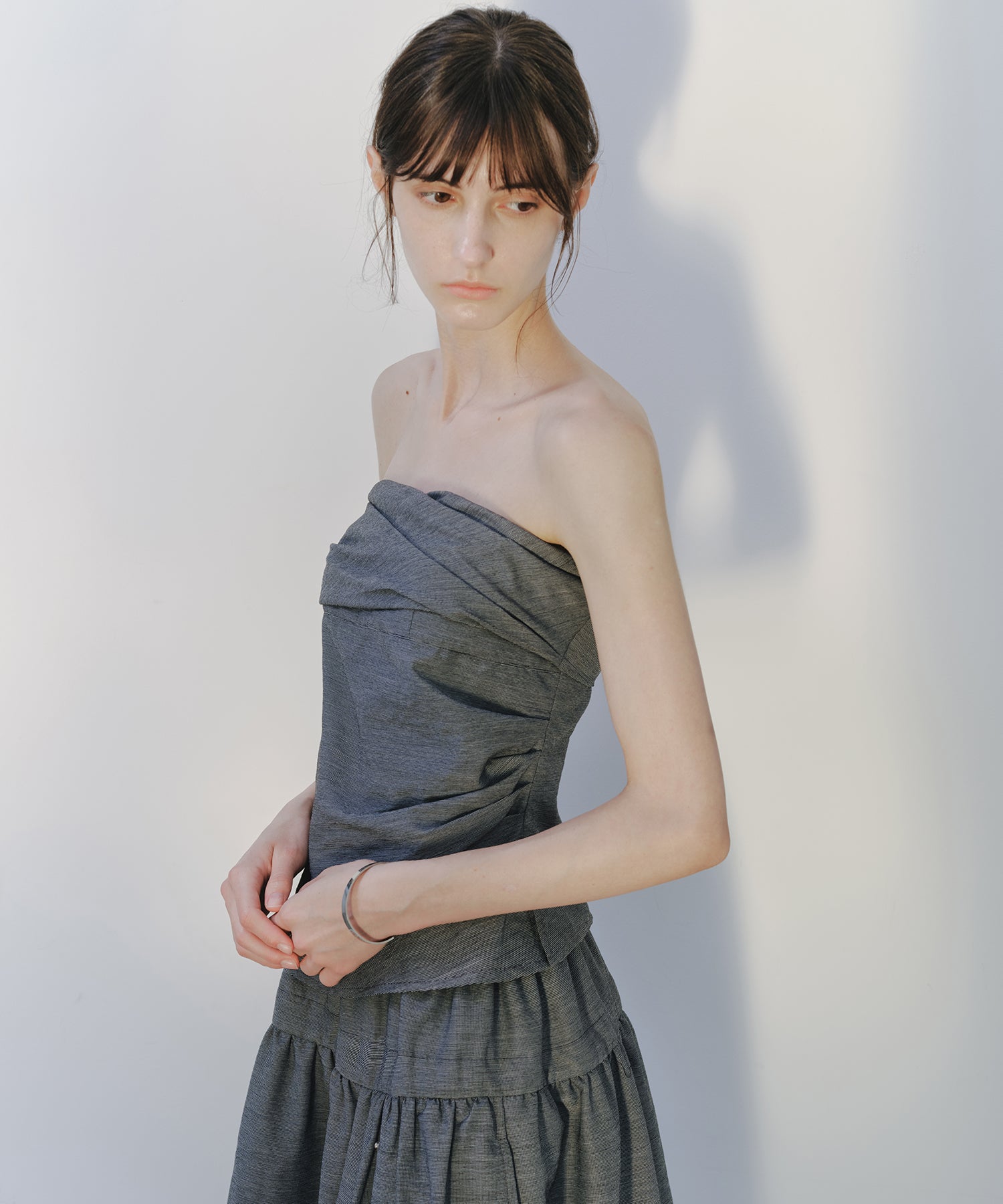 「7月上旬～中旬出荷」Shirred Bandeau Top