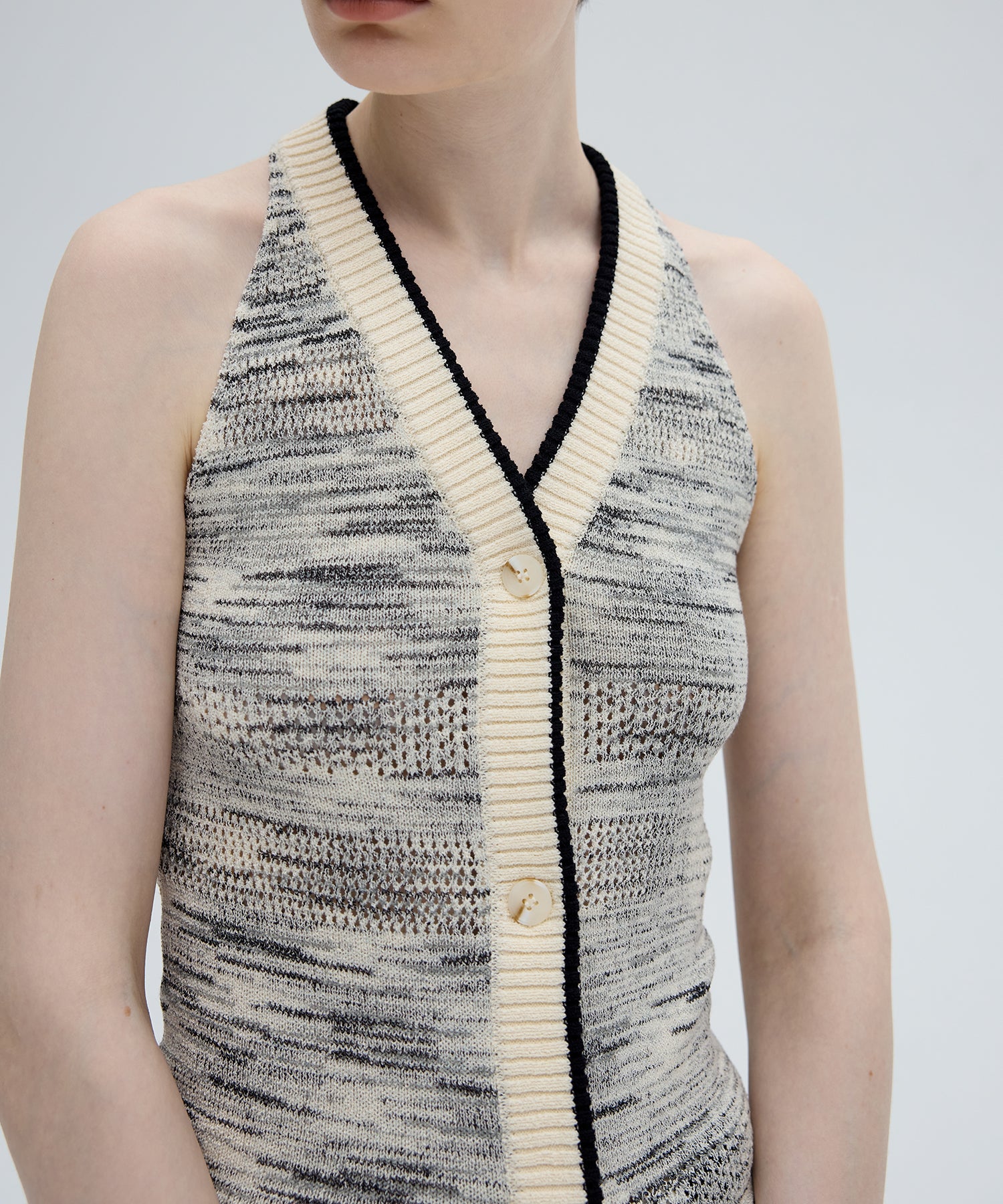 Melange Halter Knit Top