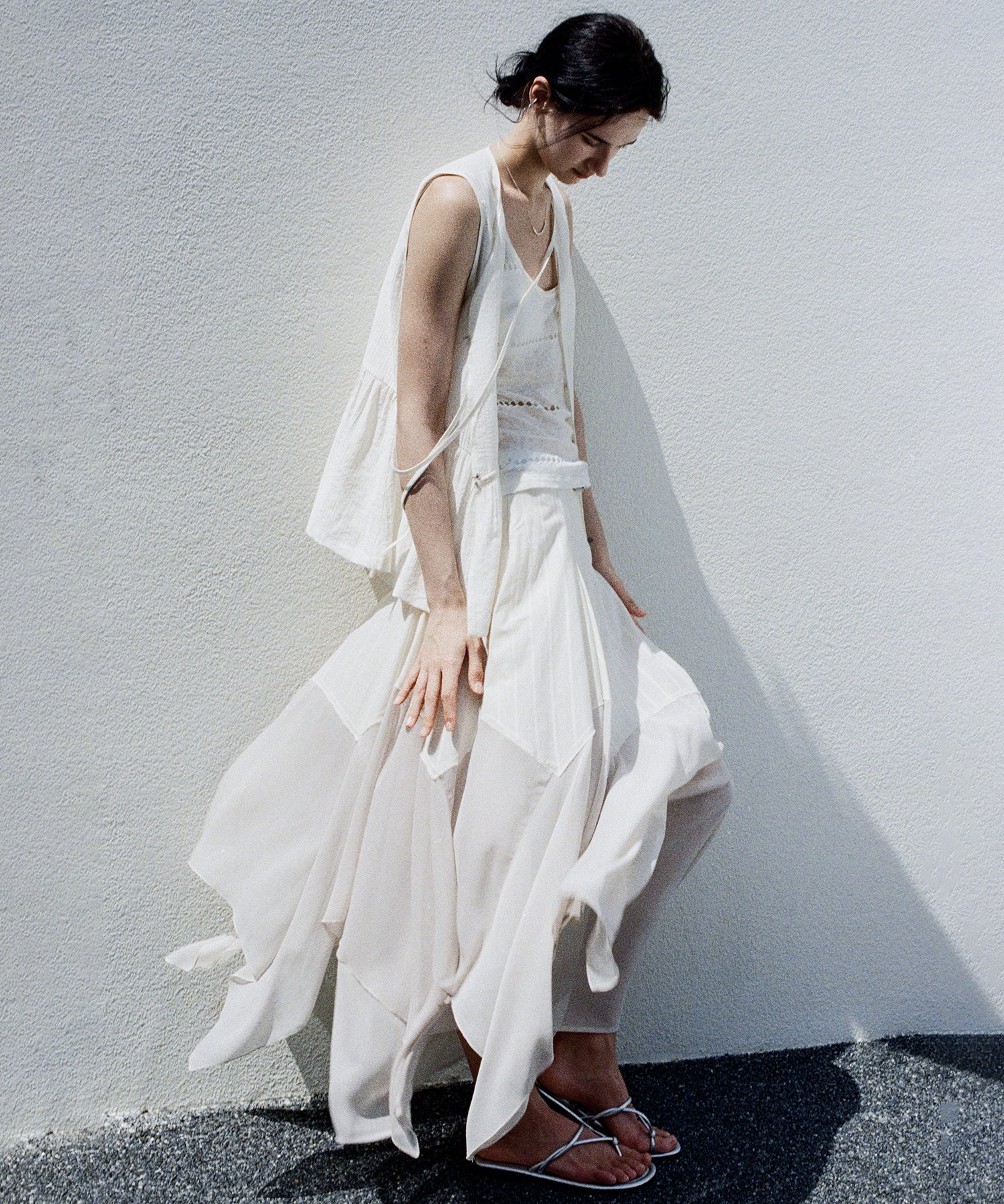 Sleeveless Gathered Blouse Vest