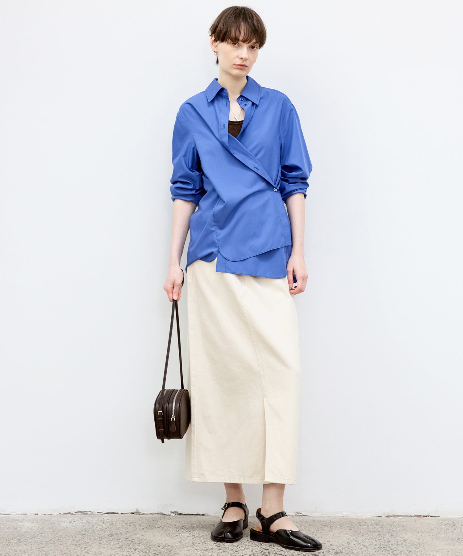 Cross-Front Button 2-Way Shirt
