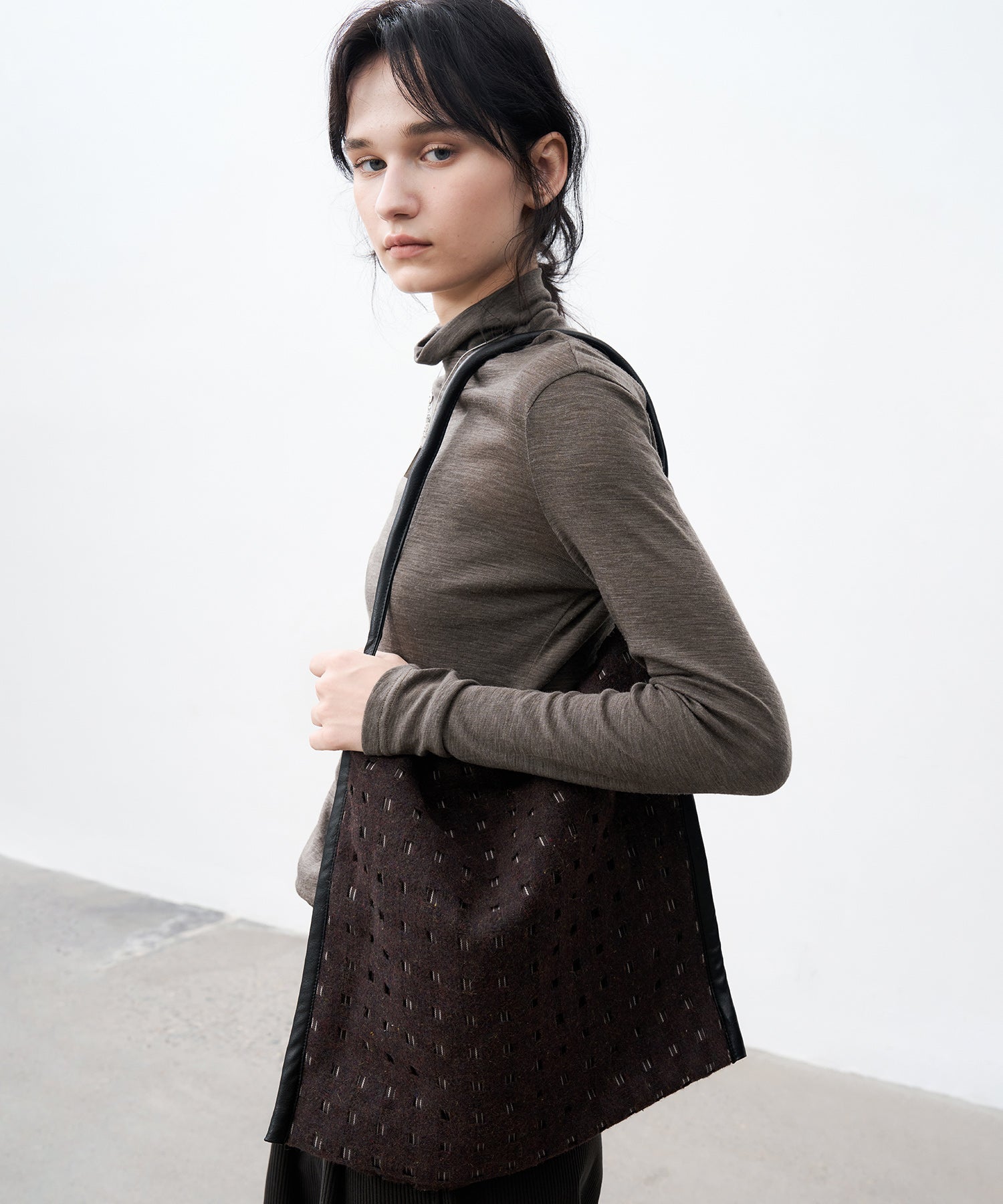 Slim-Fit Wool Turtleneck Knit Top