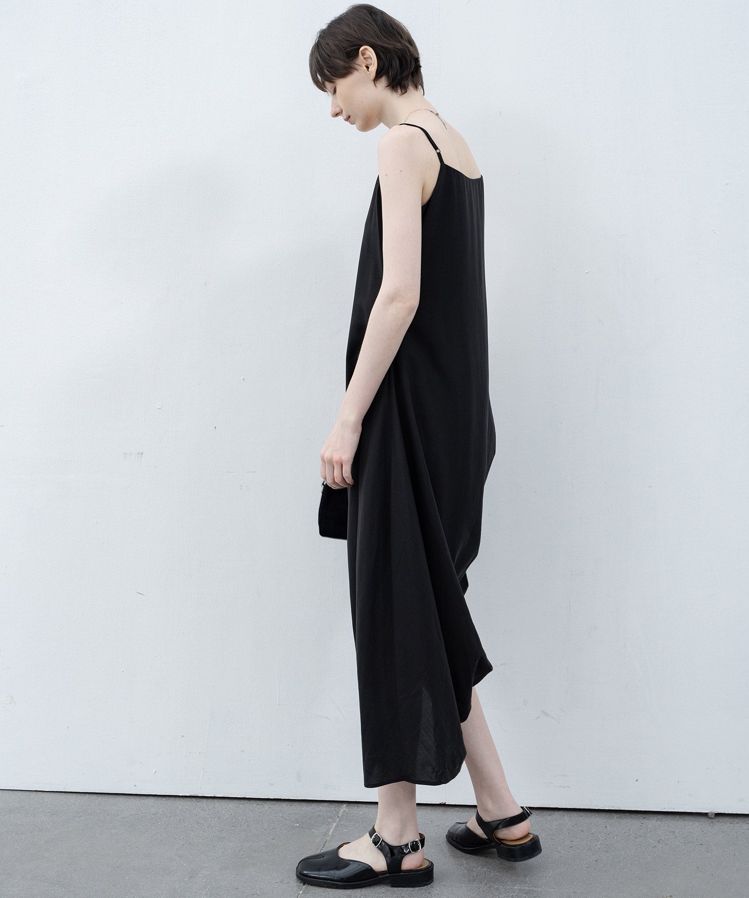 side gathered cami dress 