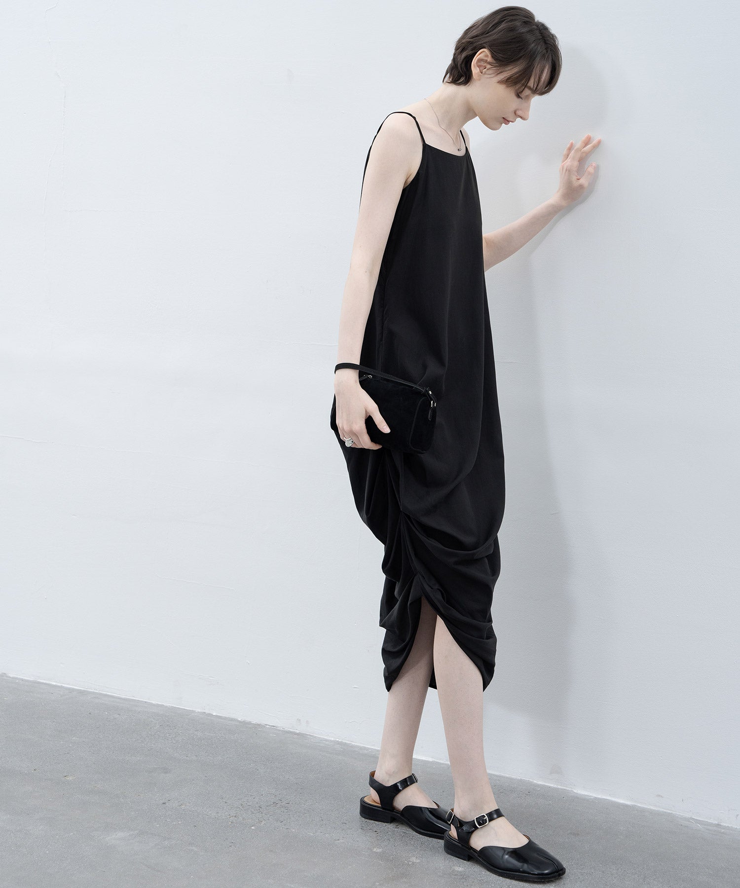 side gathered cami dress 