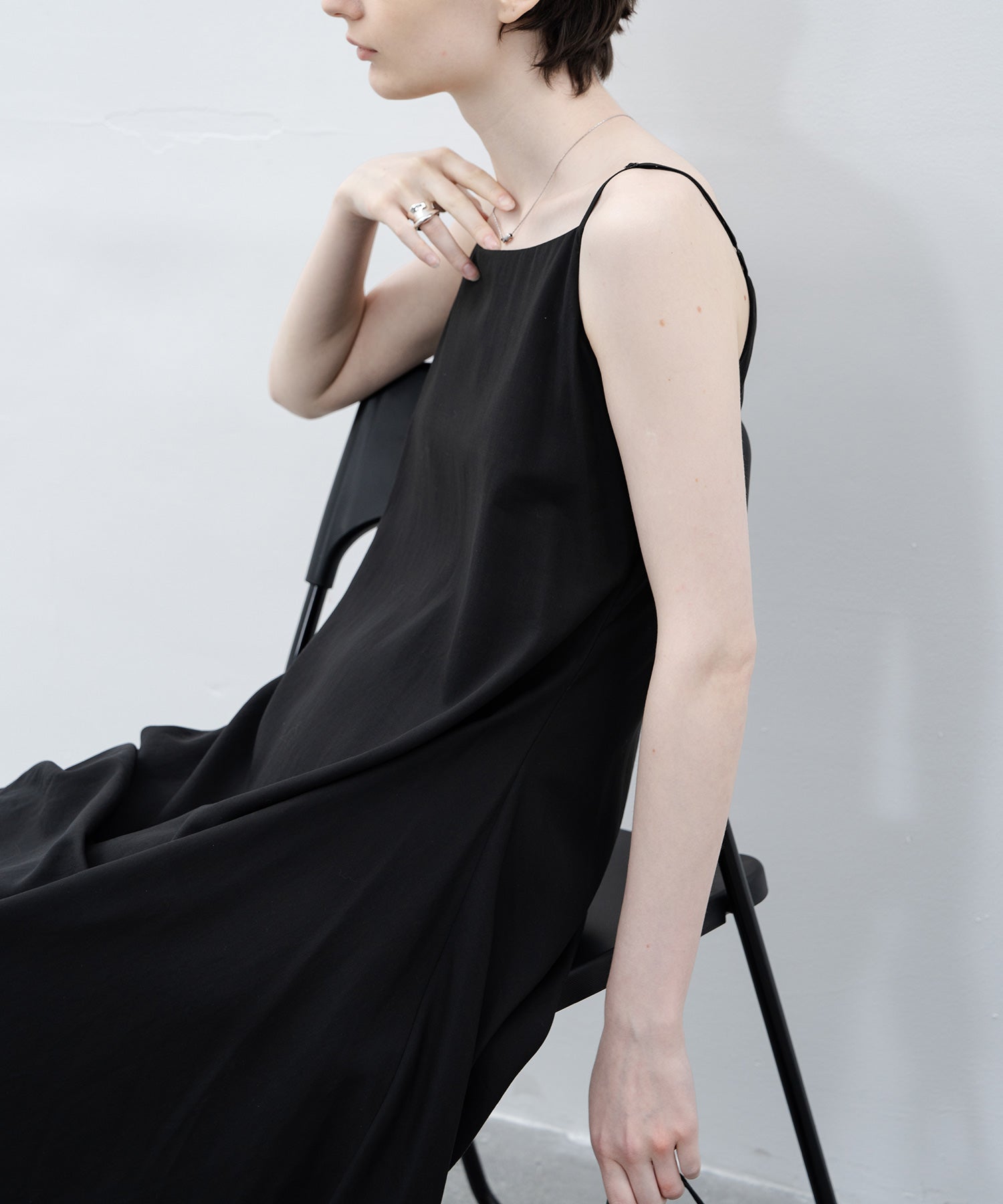 side gathered cami dress 