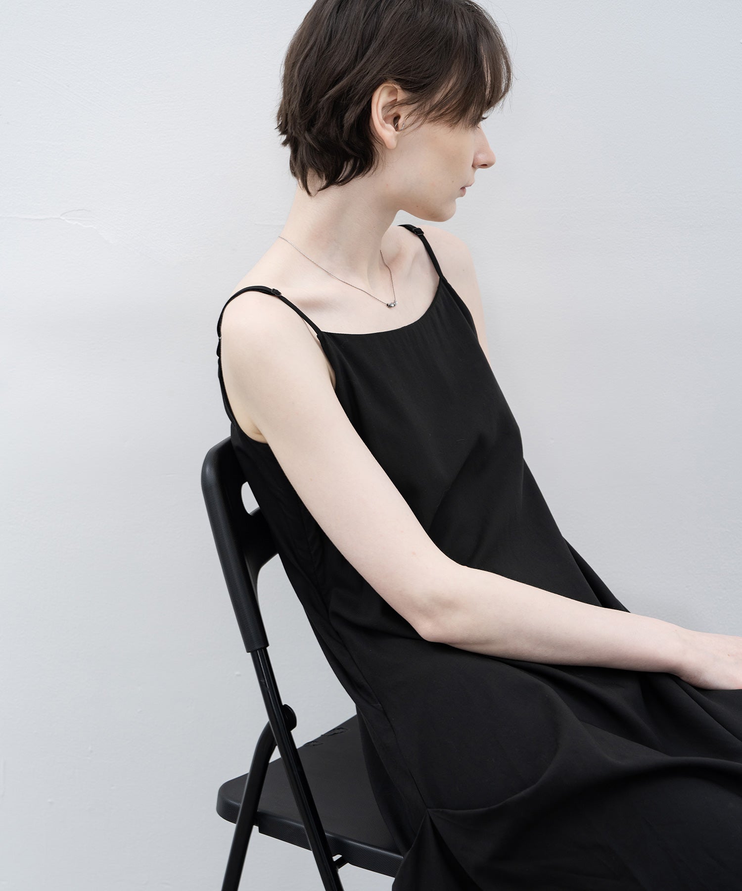 side gathered cami dress 