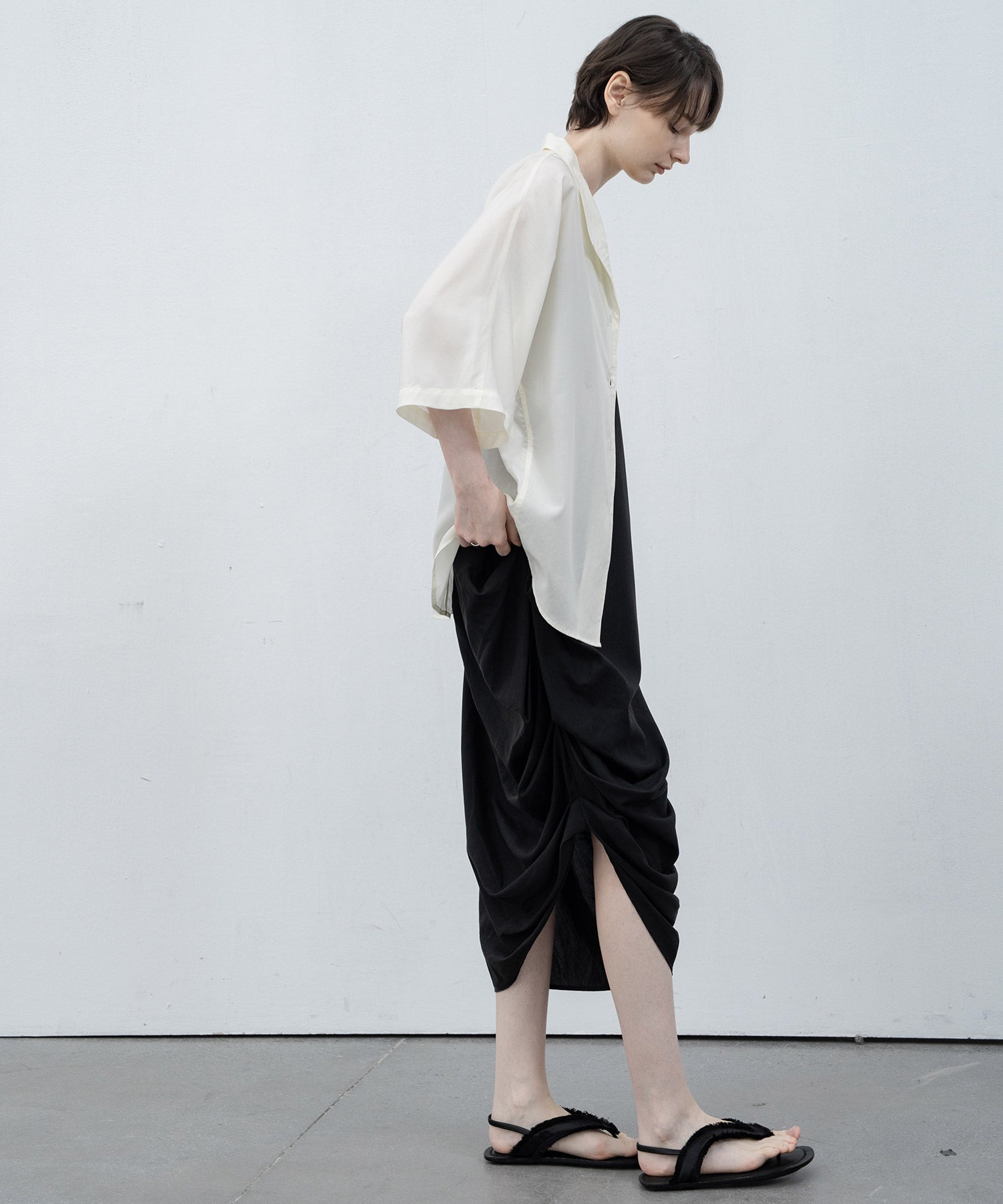 side gathered cami dress 