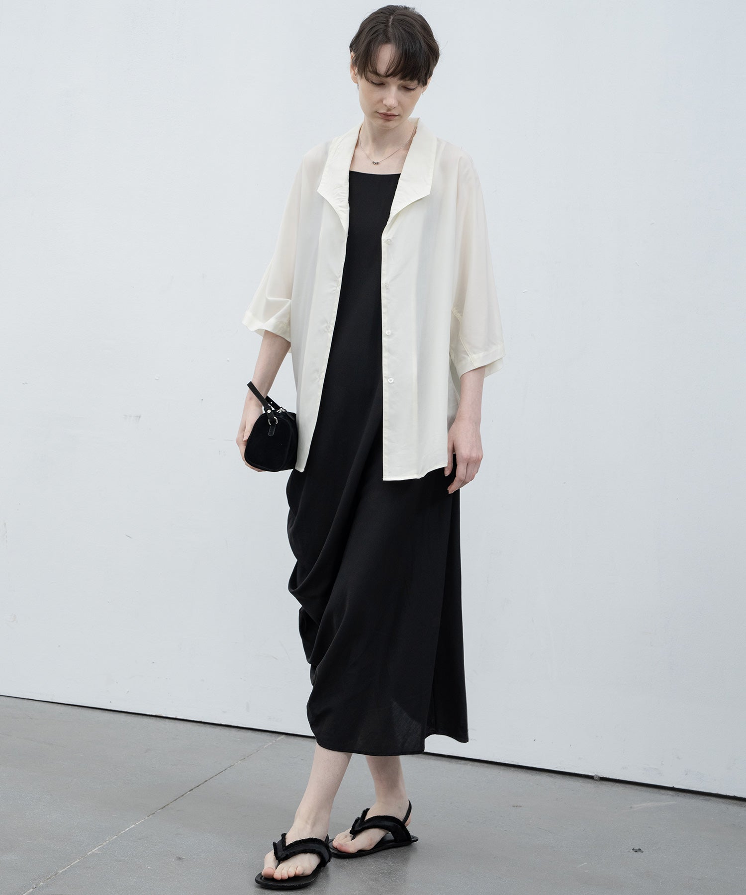 side gathered cami dress 