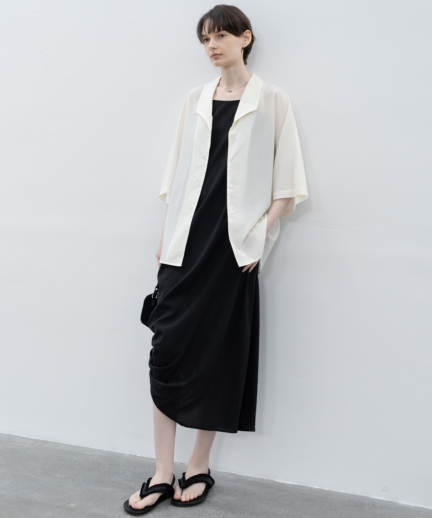 side gathered cami dress 