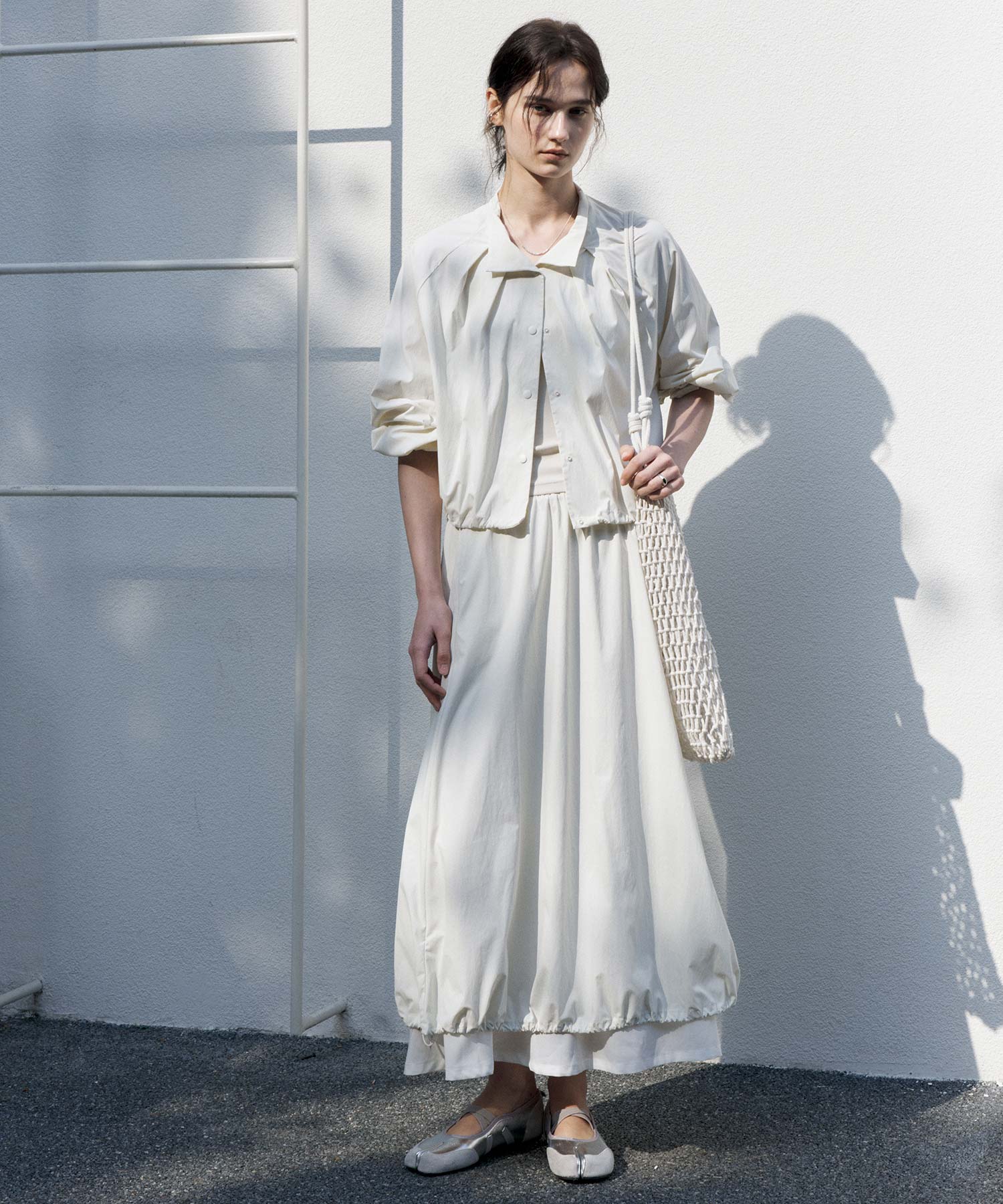 UV 보호 A-Line Drawstring Long Skirt