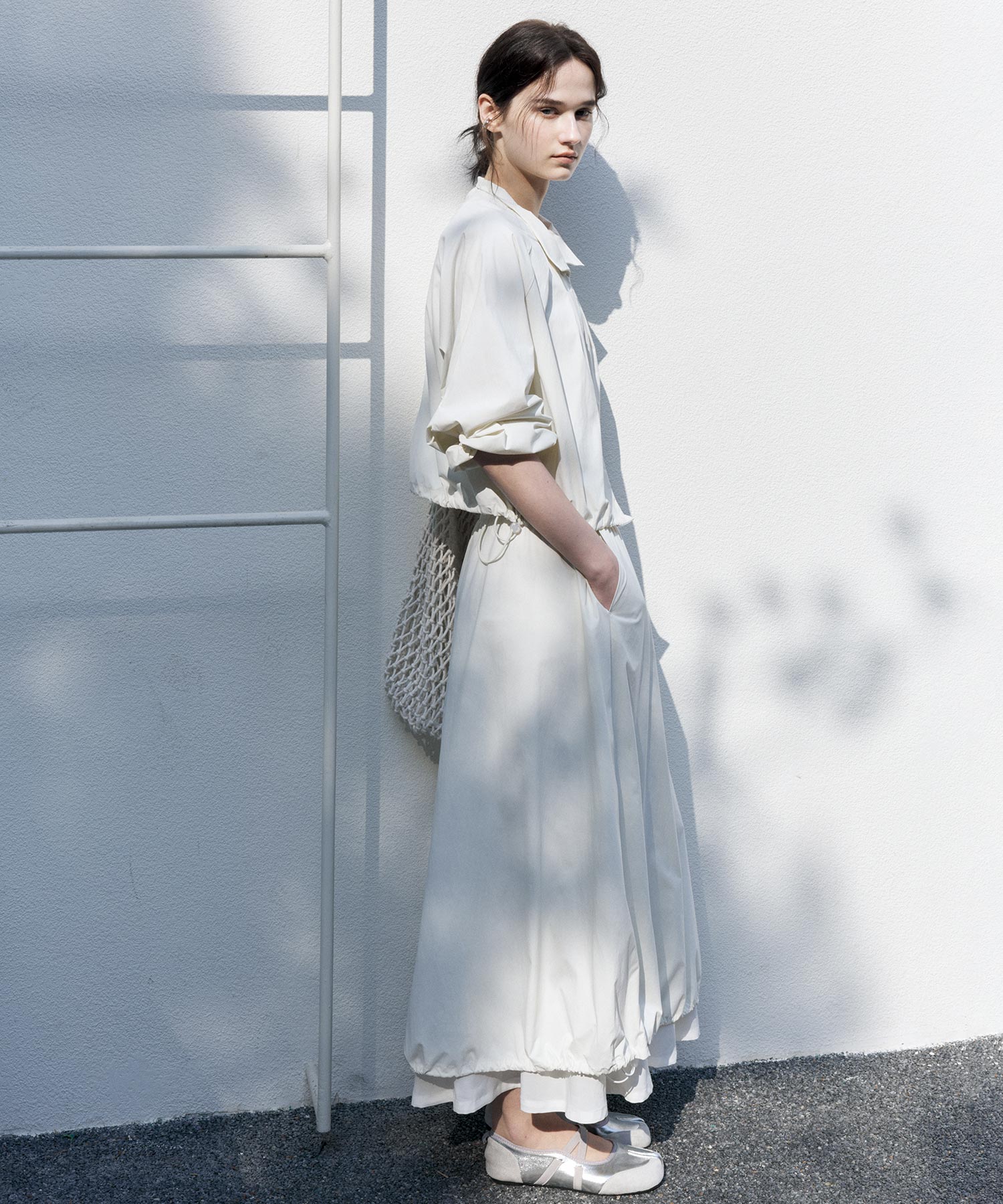 UV 보호 A-Line Drawstring Long Skirt