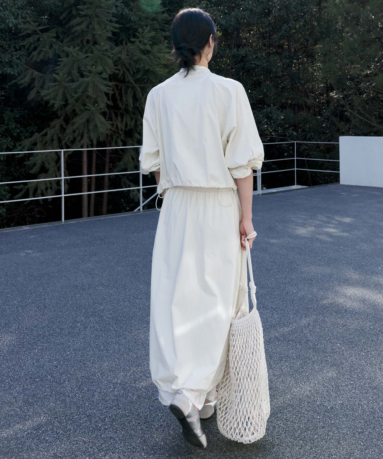 UV 보호 A-Line Drawstring Long Skirt