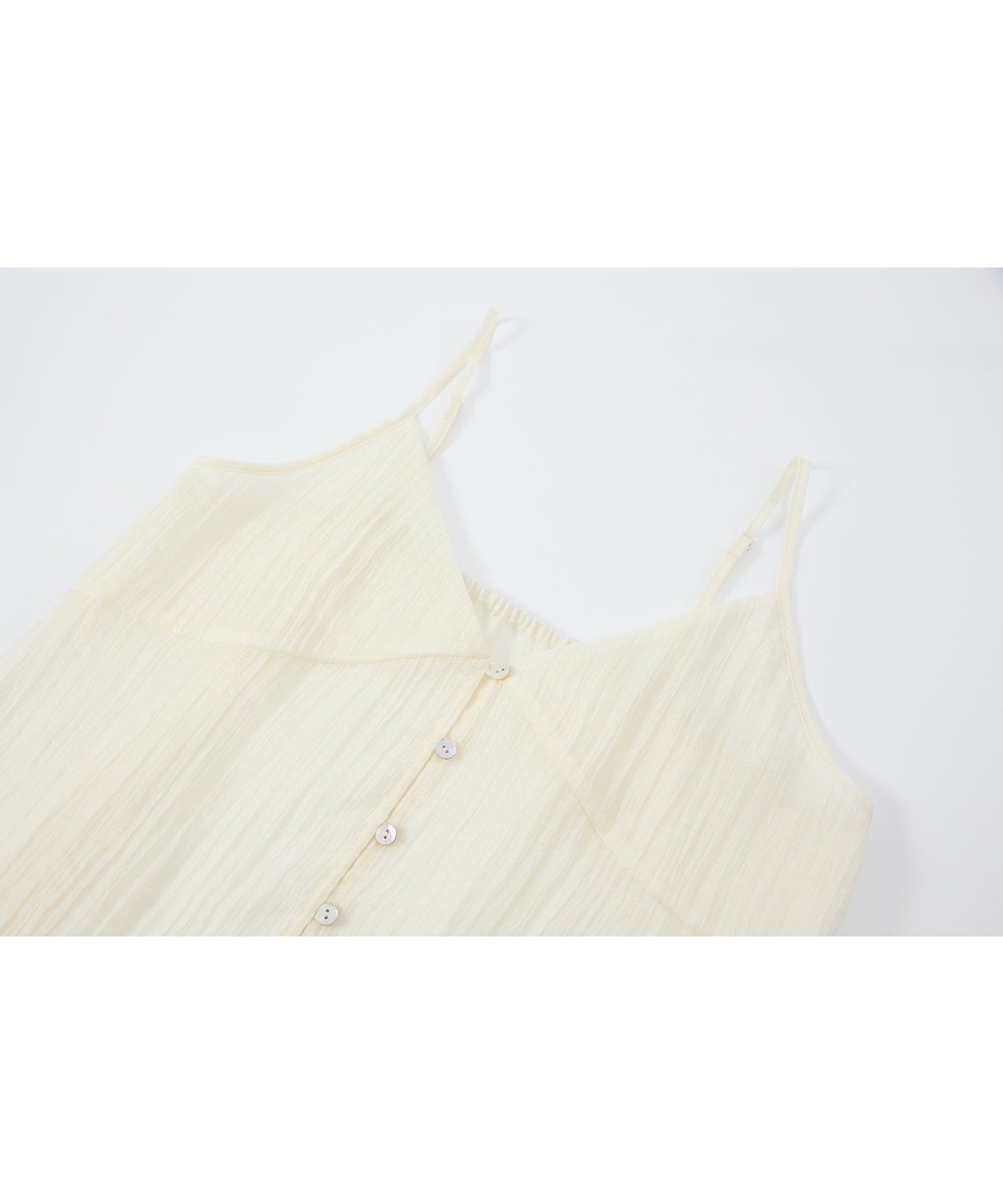 「7月上旬～中旬出荷」Sheer Textured Front Button Camisole