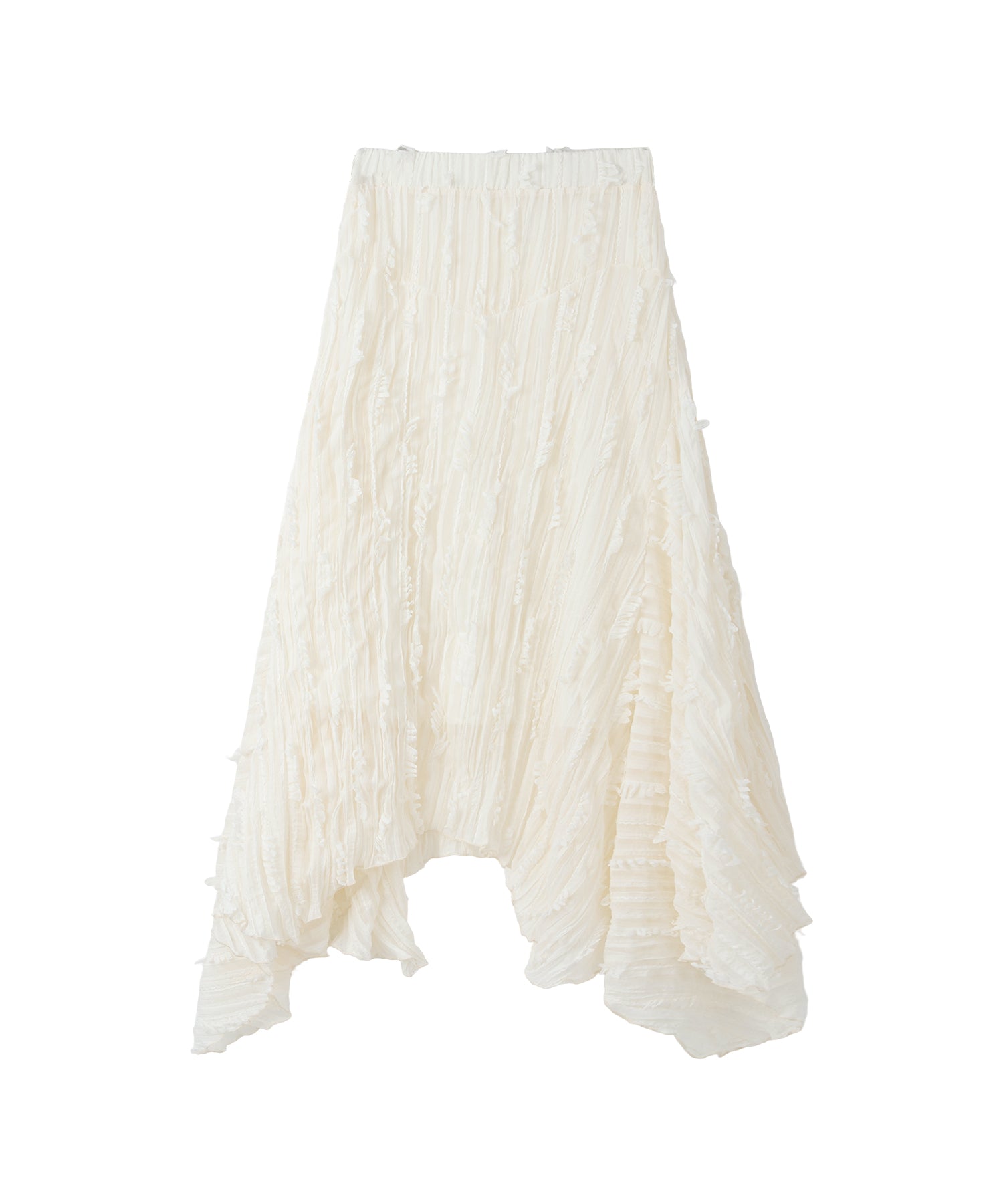 「7月中旬～下旬出荷」Feather Texture Asymmetric Skirt