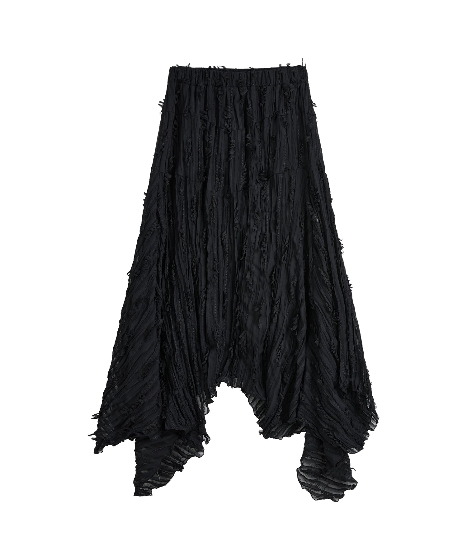 「7月中旬～下旬出荷」Feather Texture Asymmetric Skirt