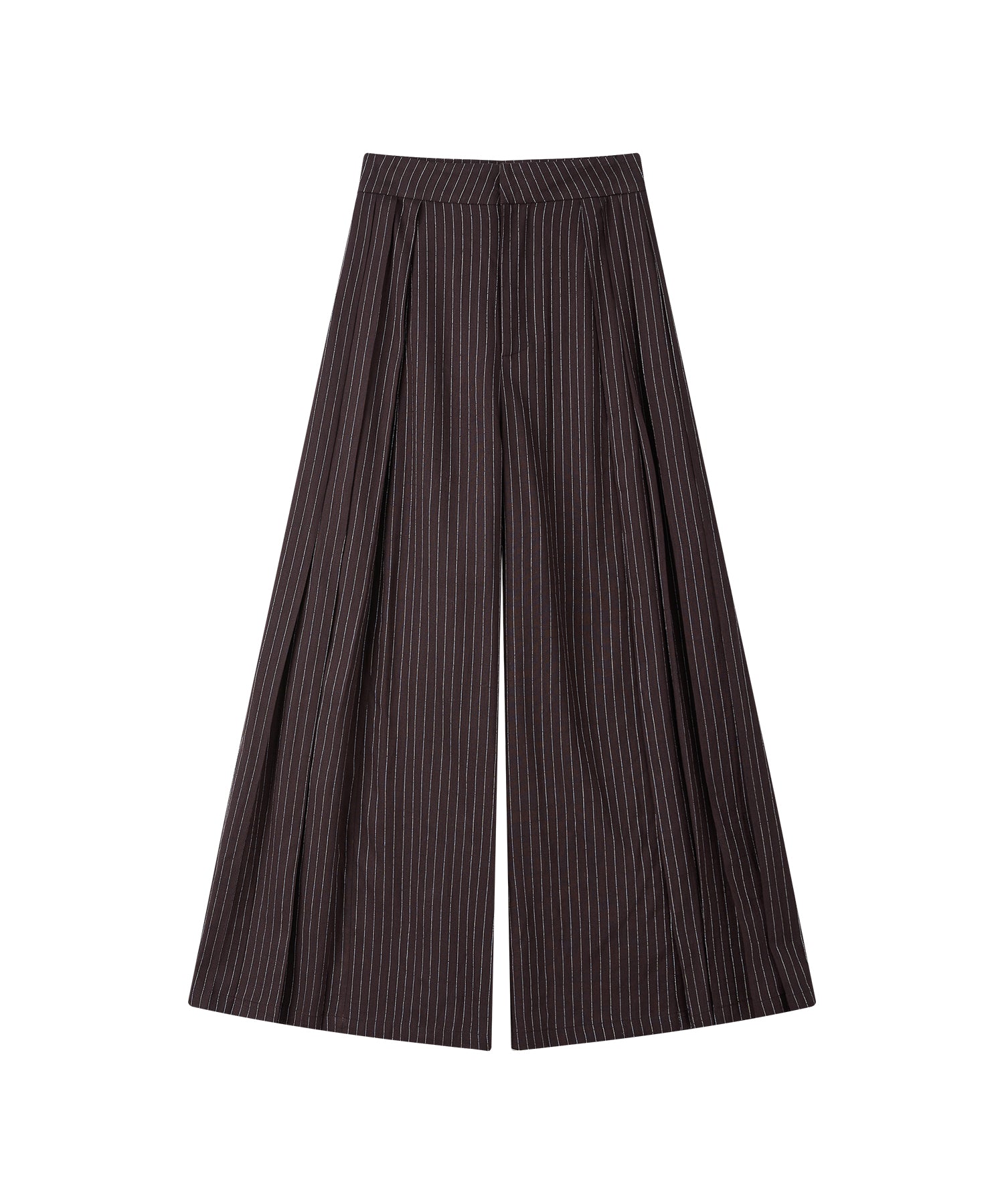 「7月中旬～下旬出荷」Linen Blend Striped Pleated Wide Pants