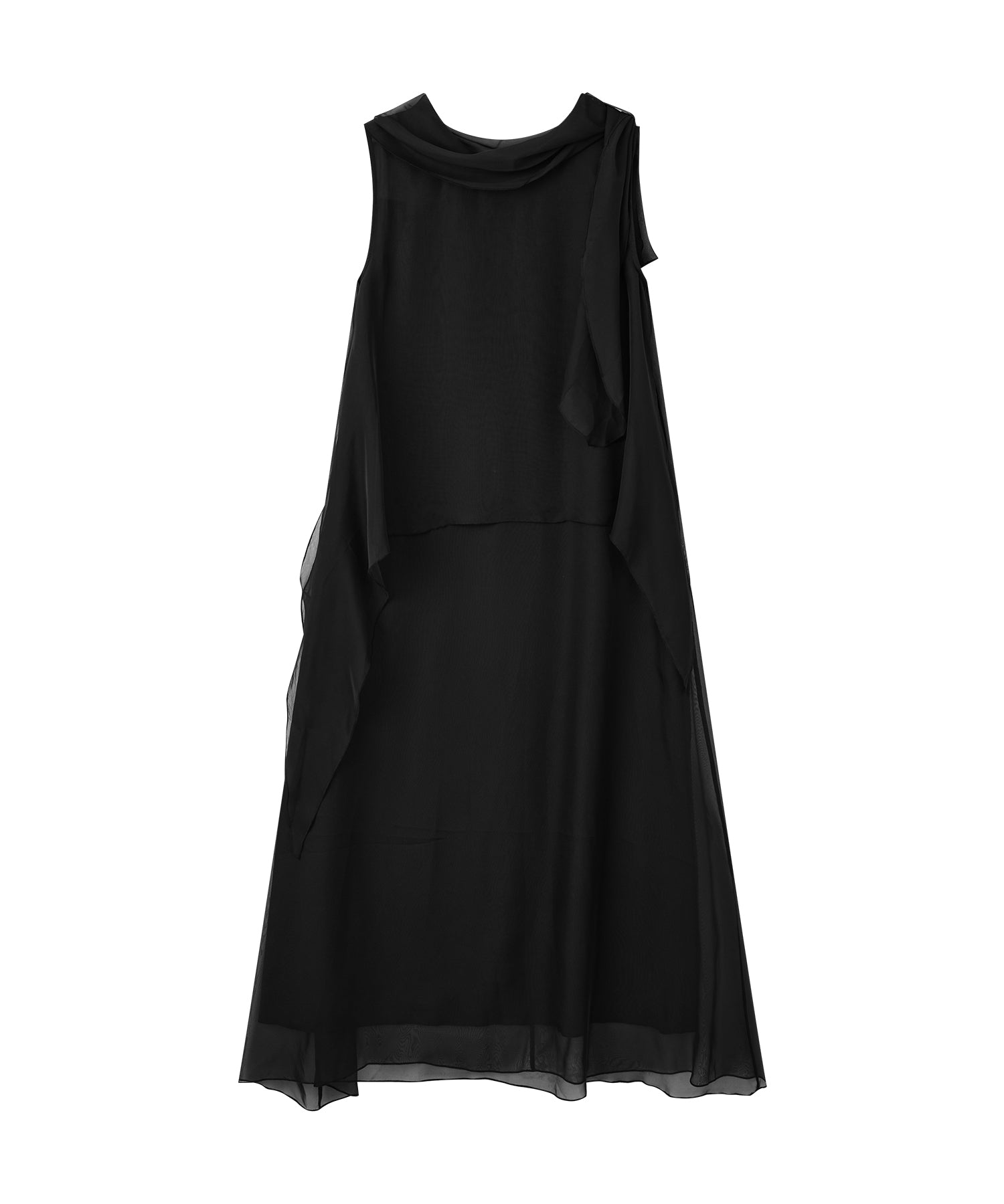 「7月中旬～下旬出荷」Sheer Draped Scarf Dress