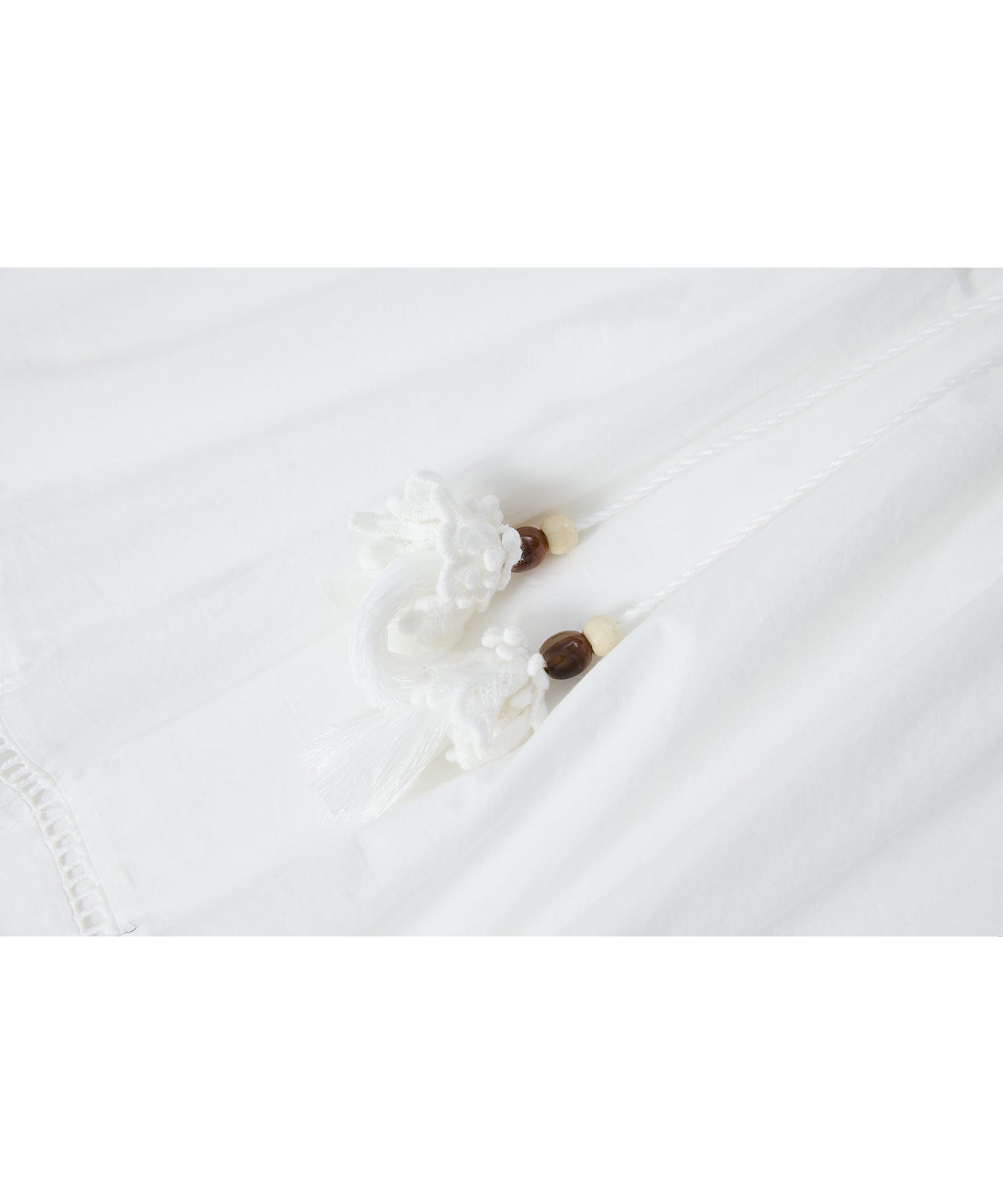 「8月中旬～下旬出荷」Cutwork Embroidery Drawstring Long Skirt