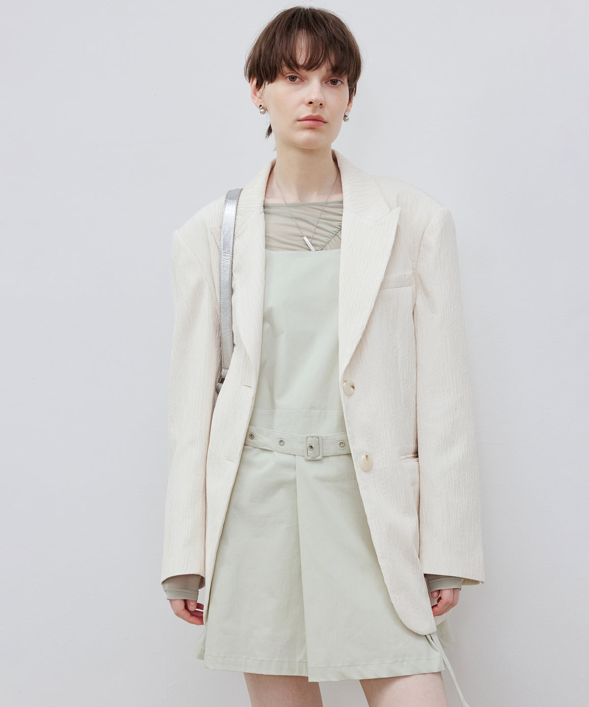 Textured Oversized Tailored Jacket
