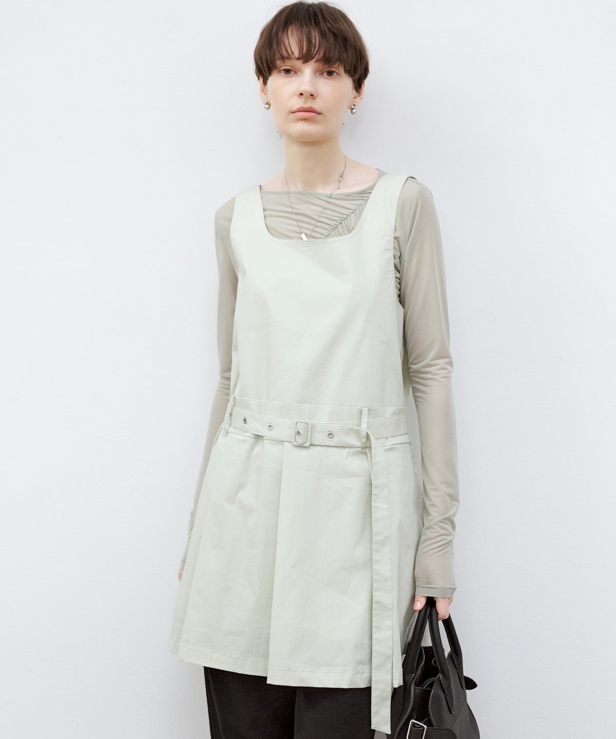 Belted Pleated Mini Dress