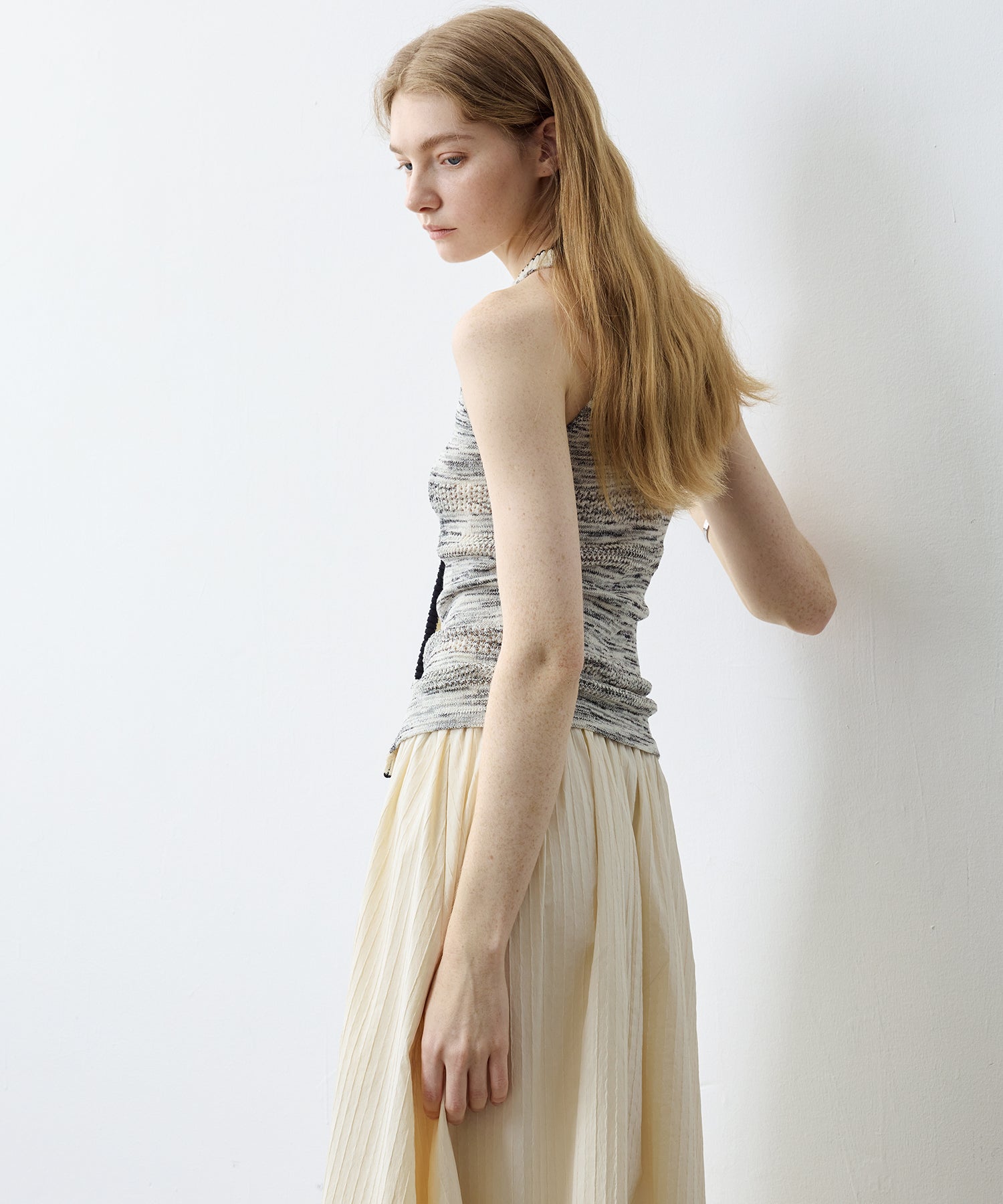 Melange Halter Knit Top